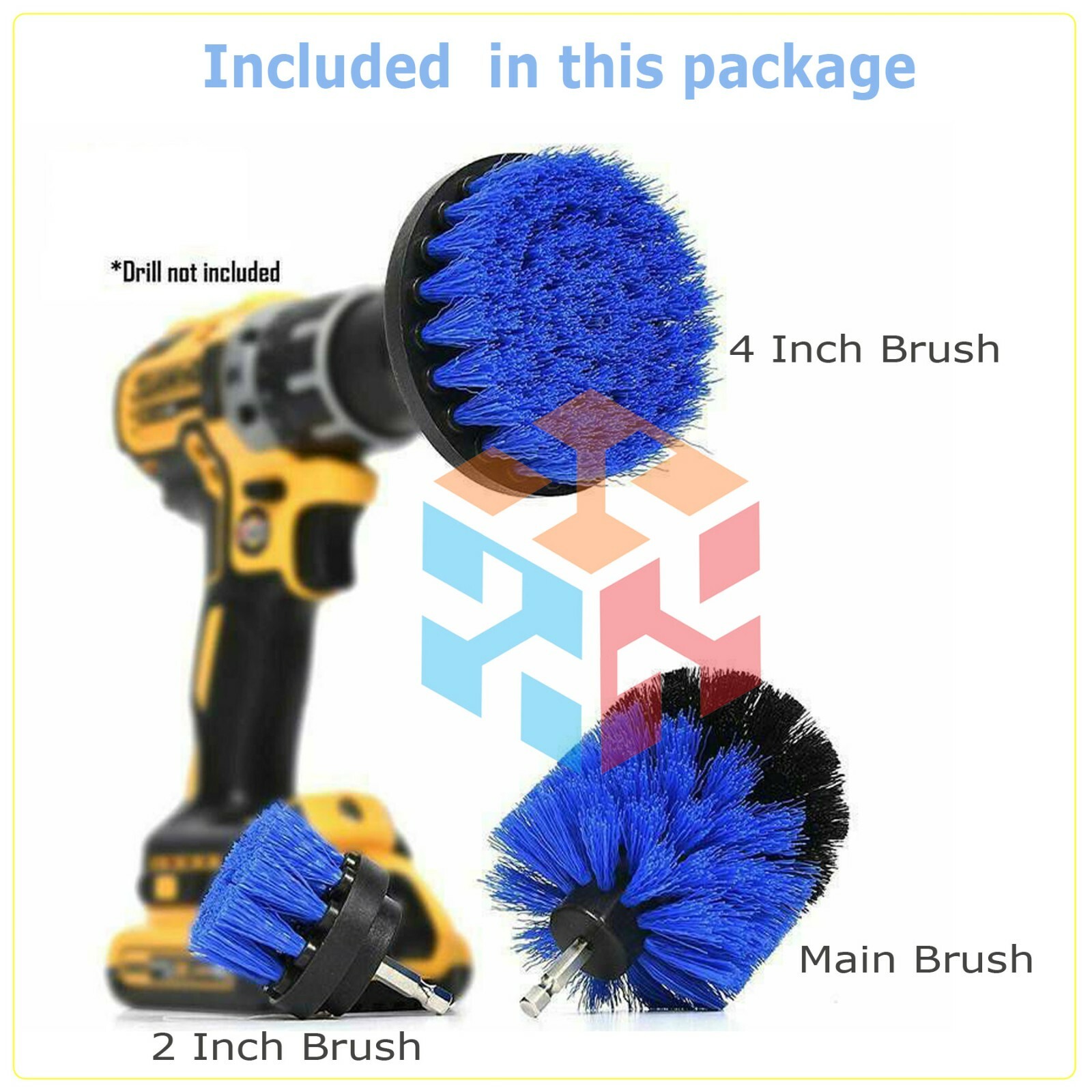 Drill Brushes Set 4pcs Tile Grout Power Scrubber Cleaner Spin Tub Shower Wall