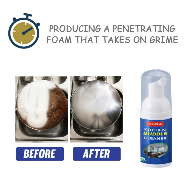 30ML Cleaning Bubble Spray Kitchen Grease Rust Remover Home Dirt Oil Descaling