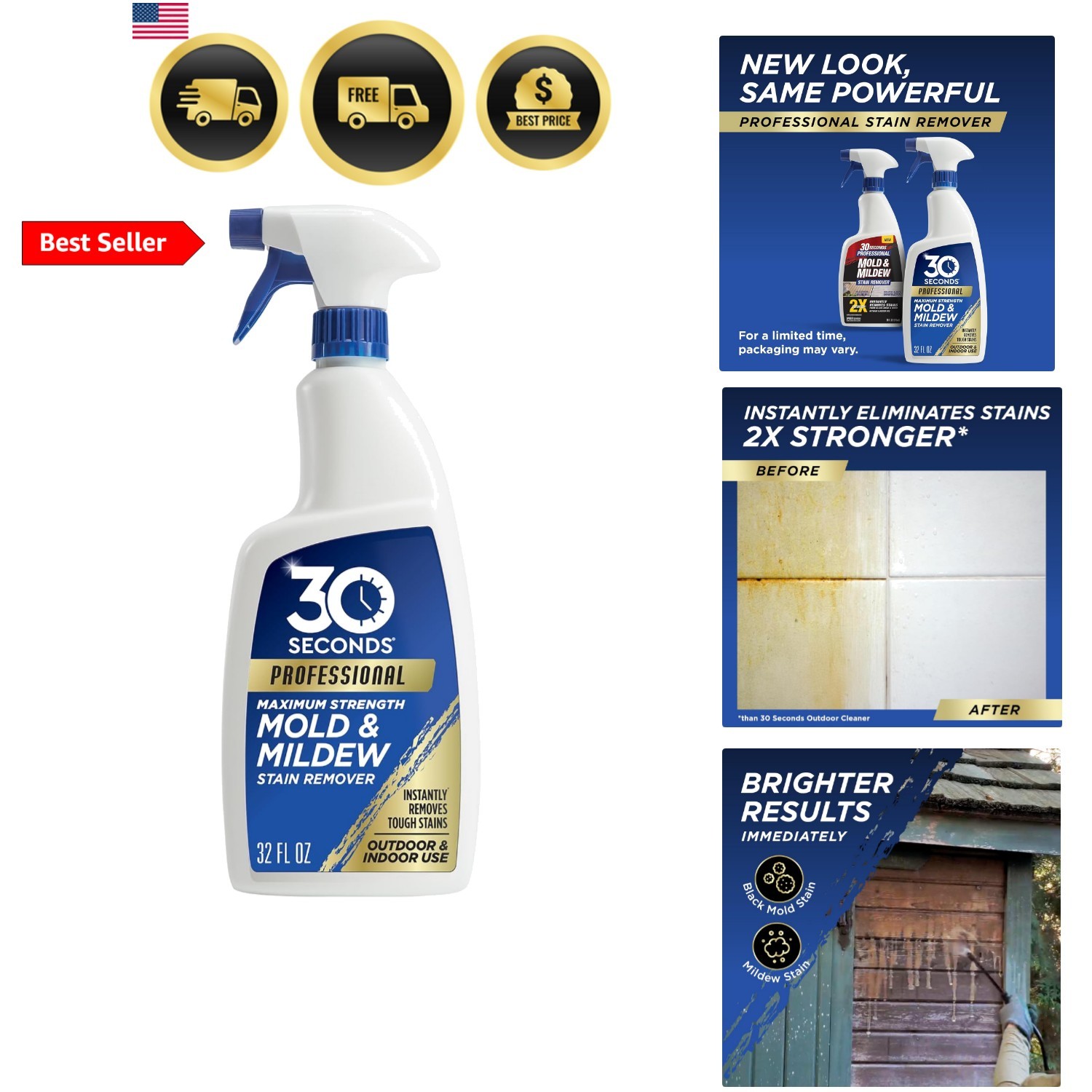 Pro Mold and Mildew Stain Remover | Scrub Free | Brighter Results Instantly |…