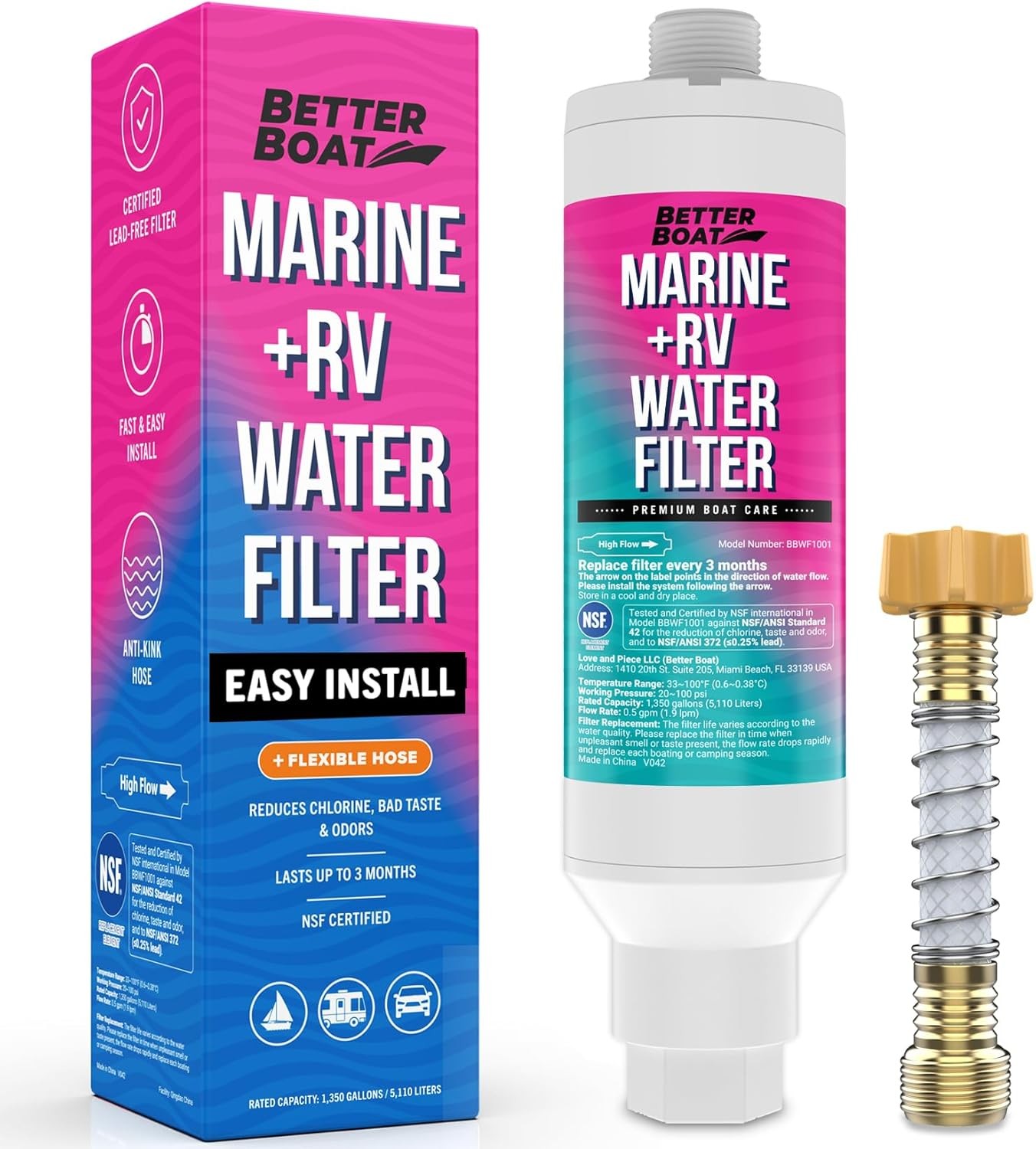 Water Filter for Hose NSF Certified Grade Campers and RV Water Fil Size: 1pack