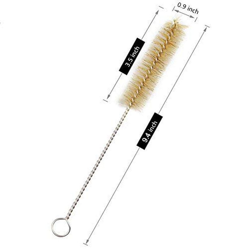 Test Tube Cleaning Brush 25mm Dia. Tan Bristles Radial Tip 11inch Length Tube Wa