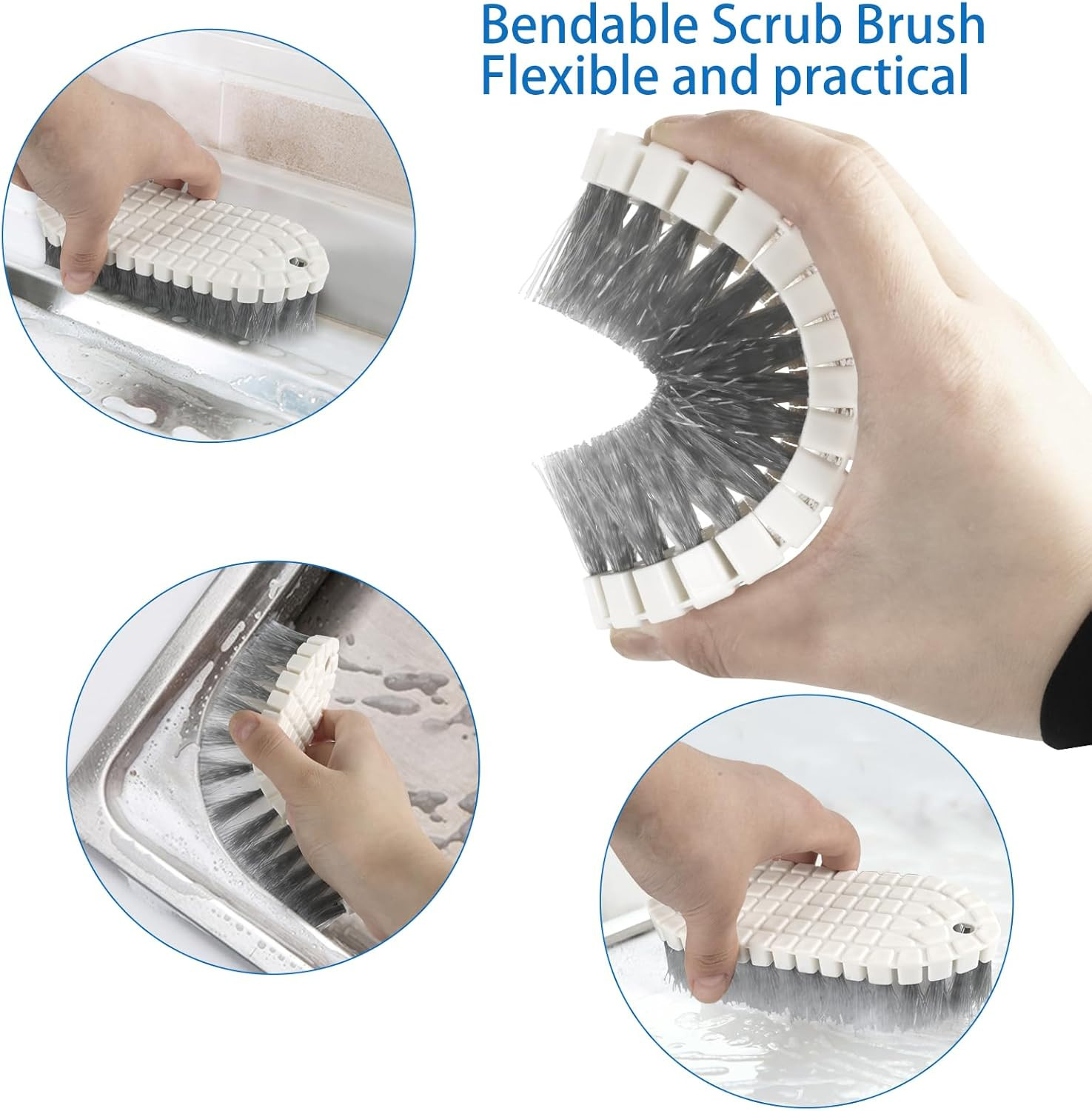6 Pack Multipurpose Household Cleaning Set, Deep Cleaning Brush Set with Grip…