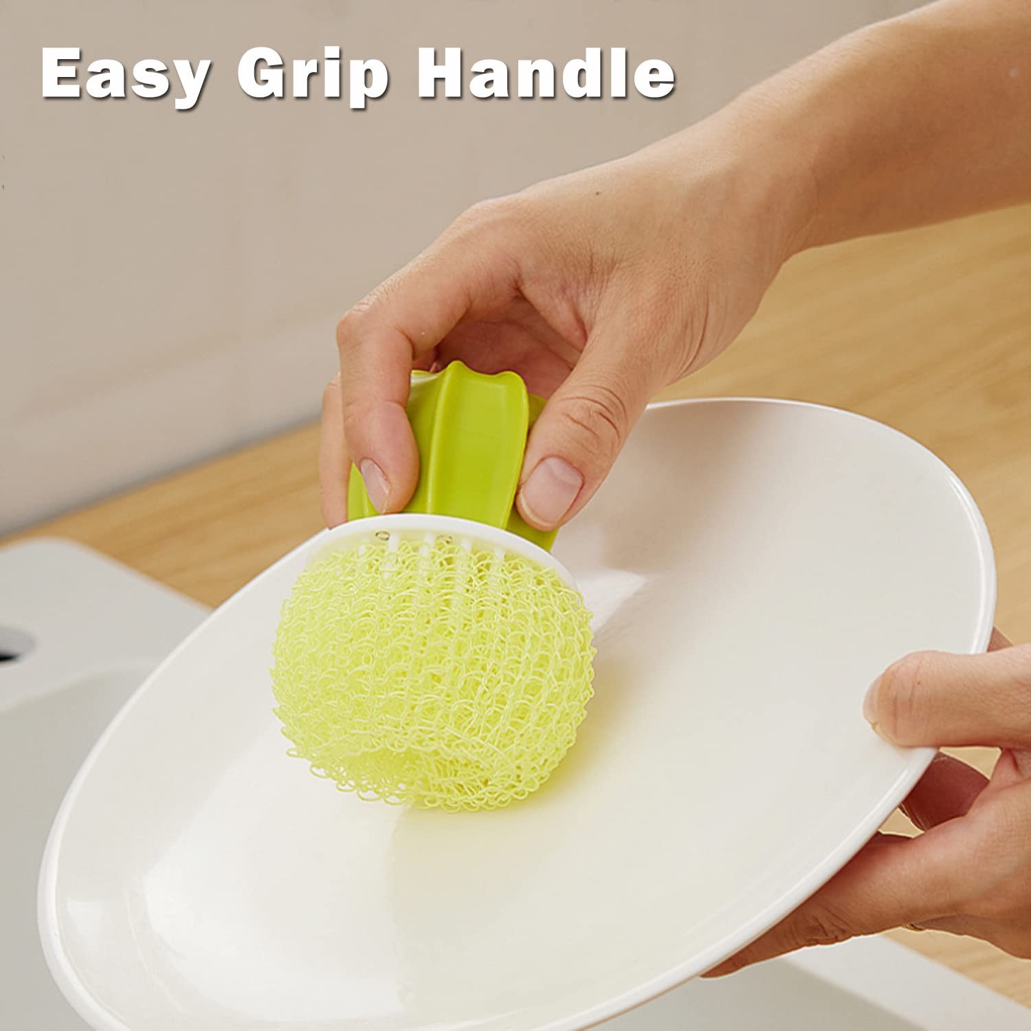 Cactus Mini Dish Brush Set with Drip Tray (3 Brushes), Durable Kitchen Cleani…