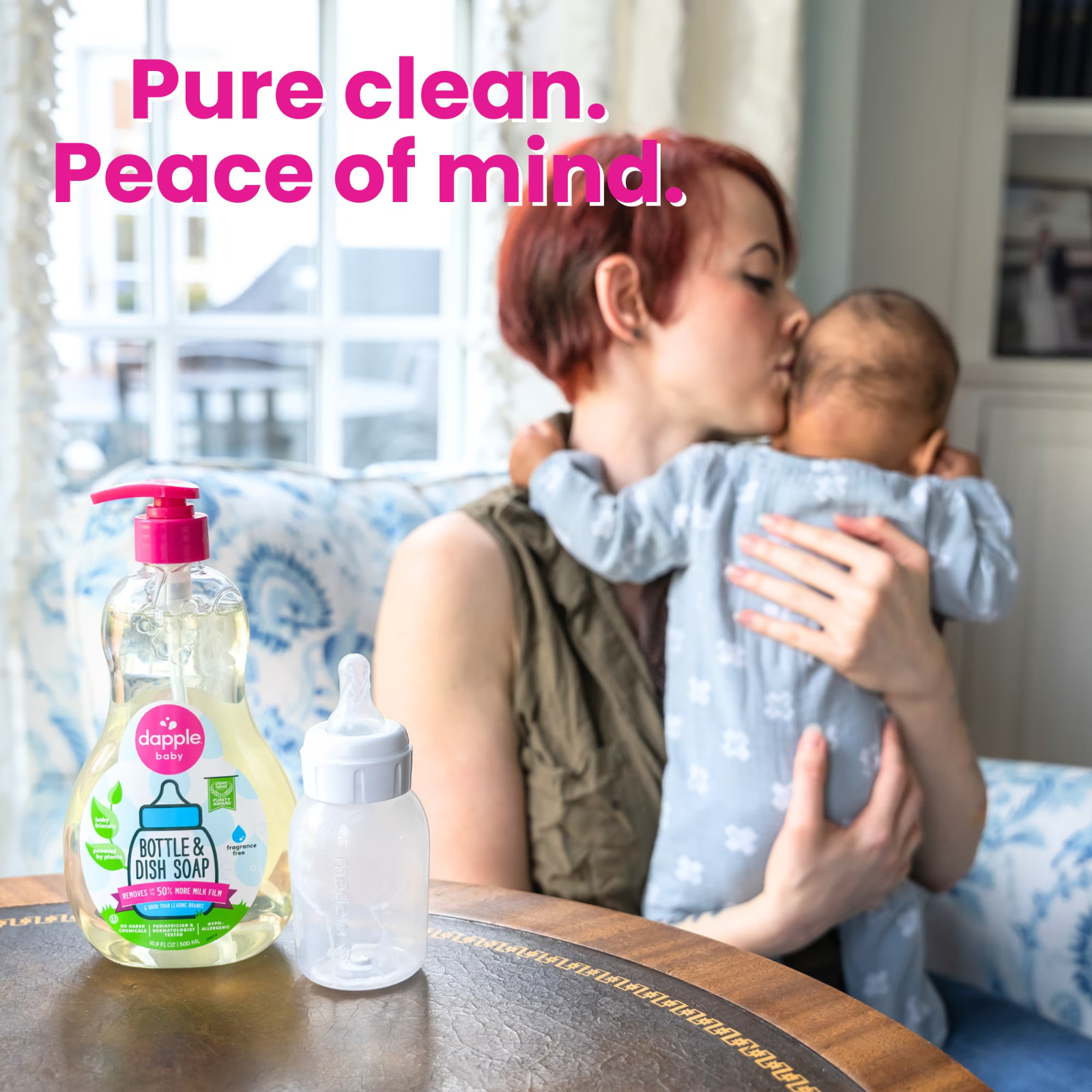 Dapple Baby Bottle and Dish Soap for Baby Products, Fragrance-Free, 16.9 fl oz