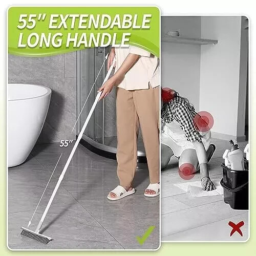 Grout Brush with Long Handle, Grout Cleaner for Tile Floors, Shower Tile Floor S