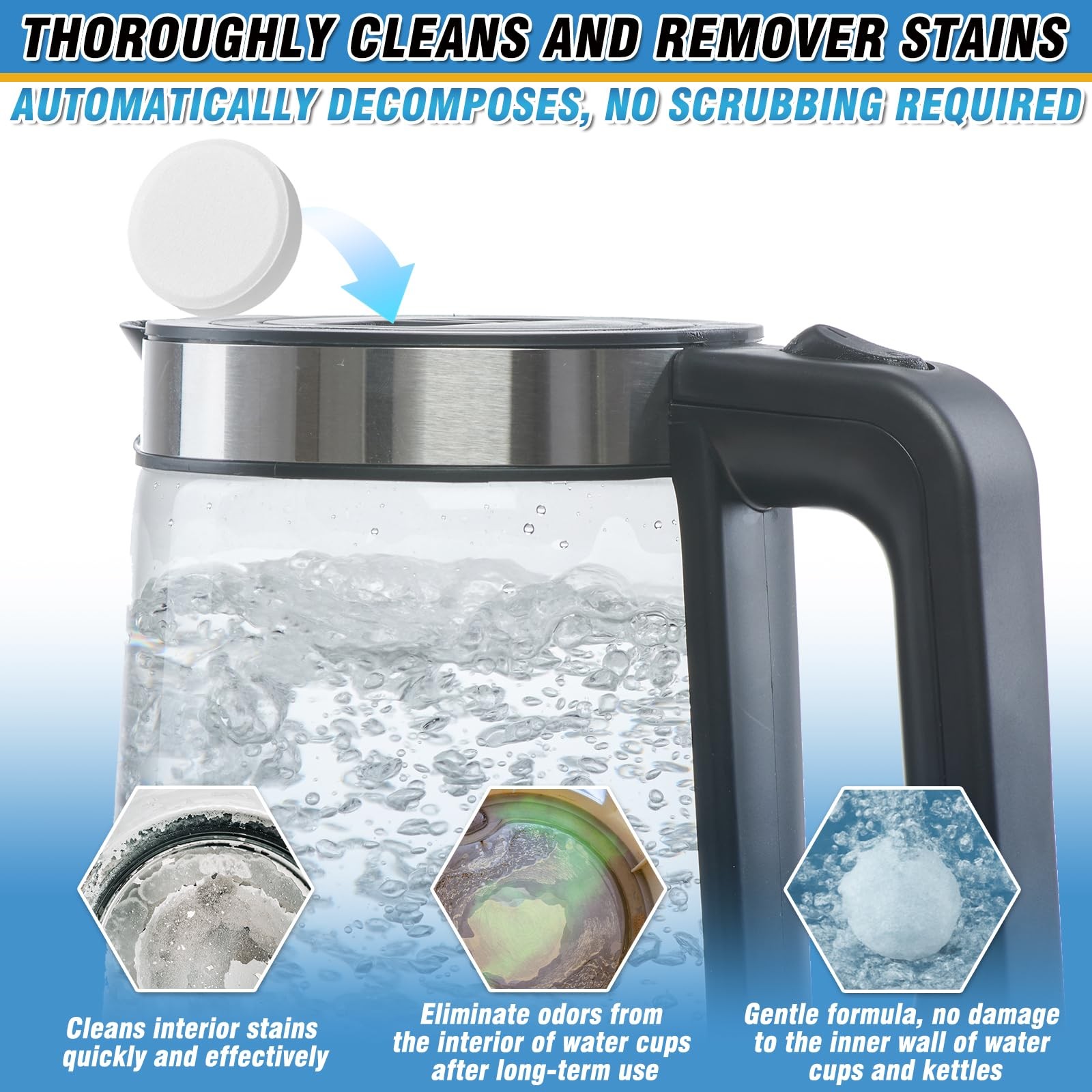 Kettle Descaler Tablets – Powerful Limescale Remover for Coffee Maker, Electr…