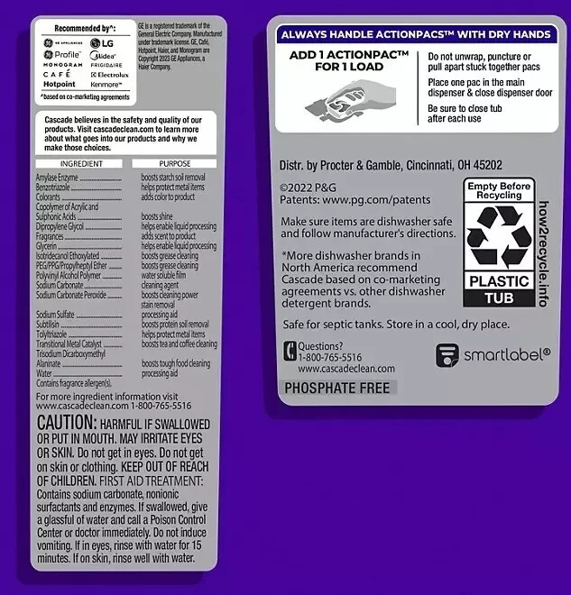 Cascade Platinum Plus ActionPacs Dishwasher Detergent Pacs Fresh Scent (81 ct.)
