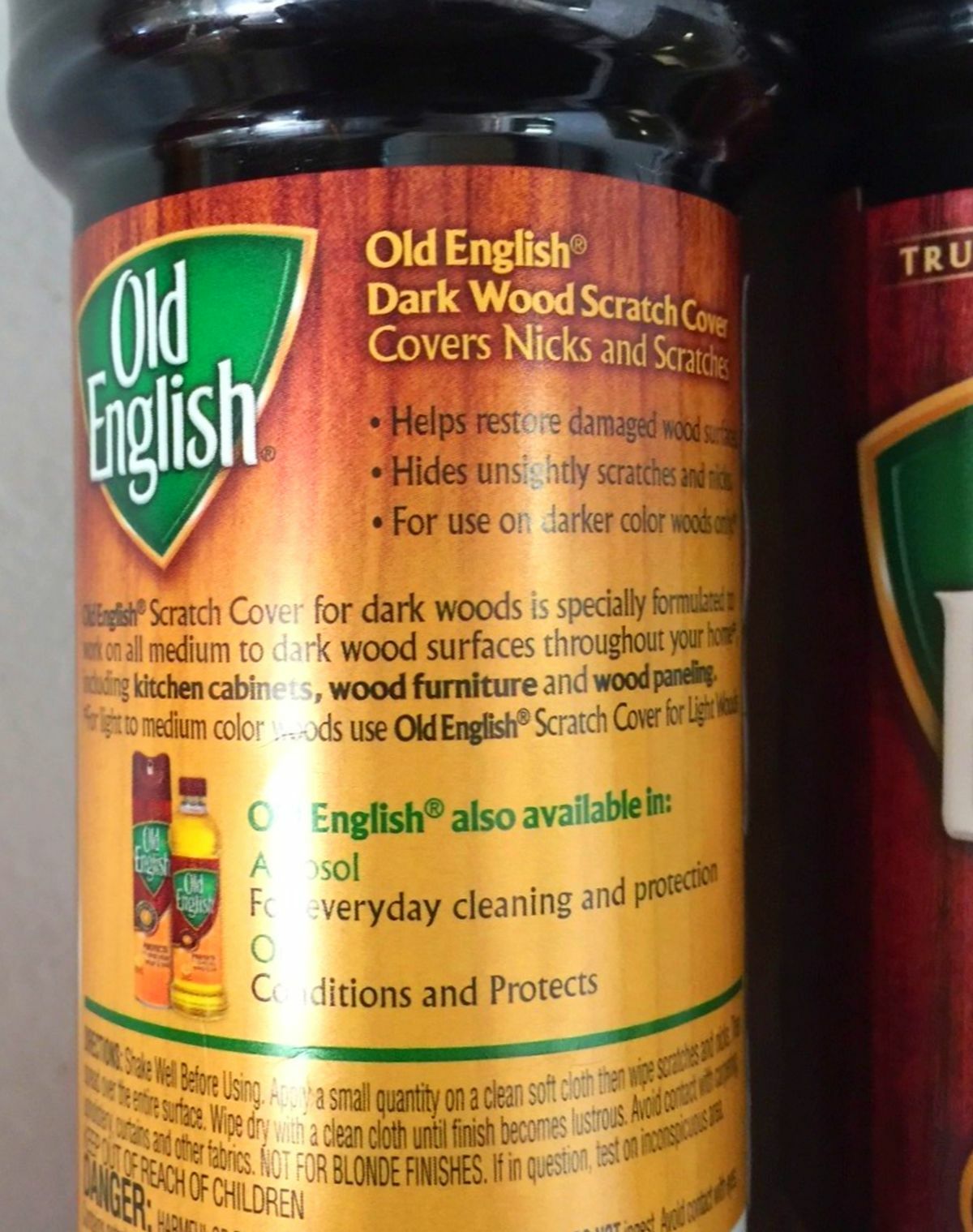 Scratch cover Liquid for dark woods Brown wood Furniture Polish 8 oz OLD ENGLISH