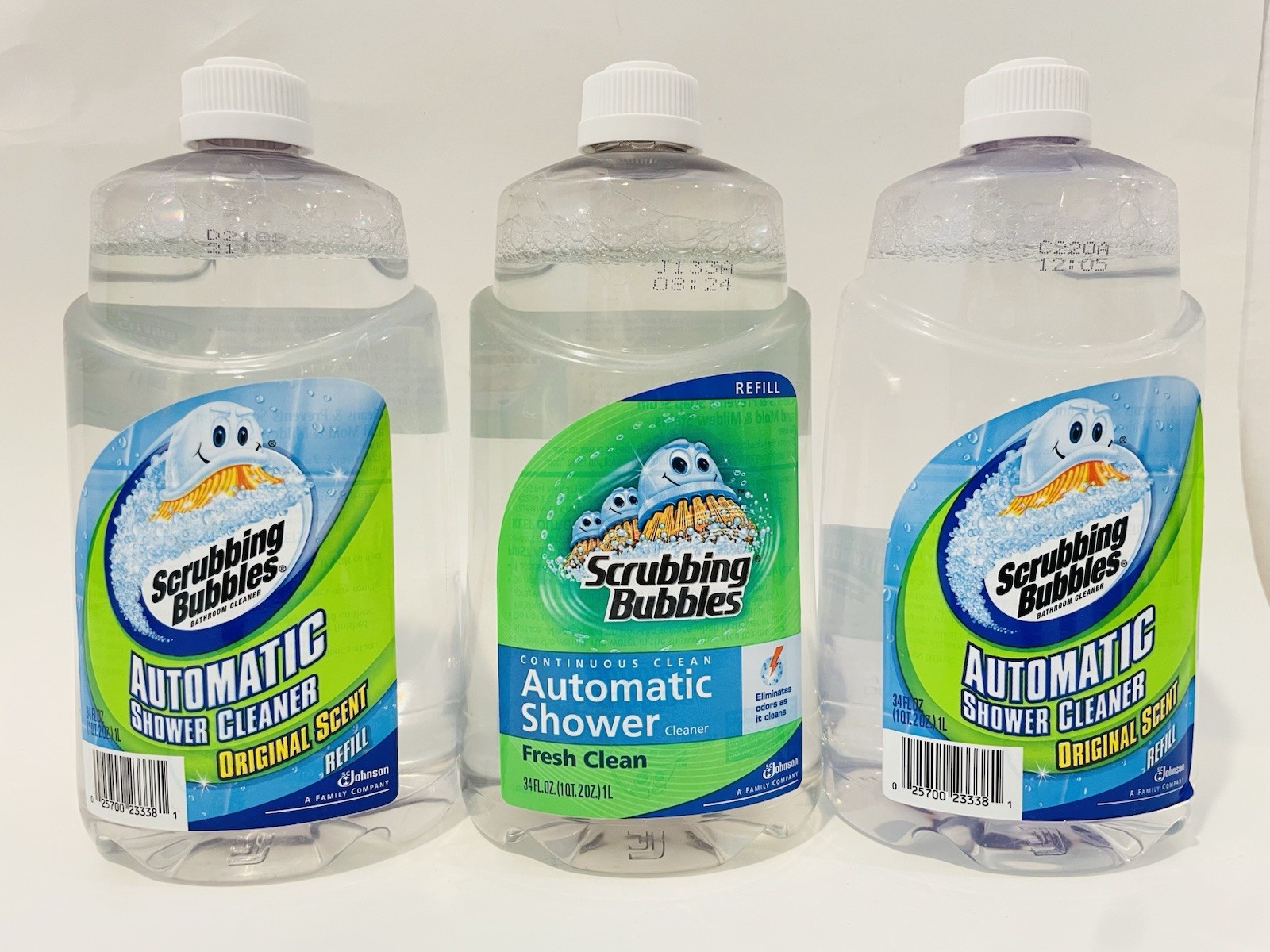 Set of 3 Scrubbing Bubbles Automatic Shower Cleaner Refills, 34 Fl Oz Each