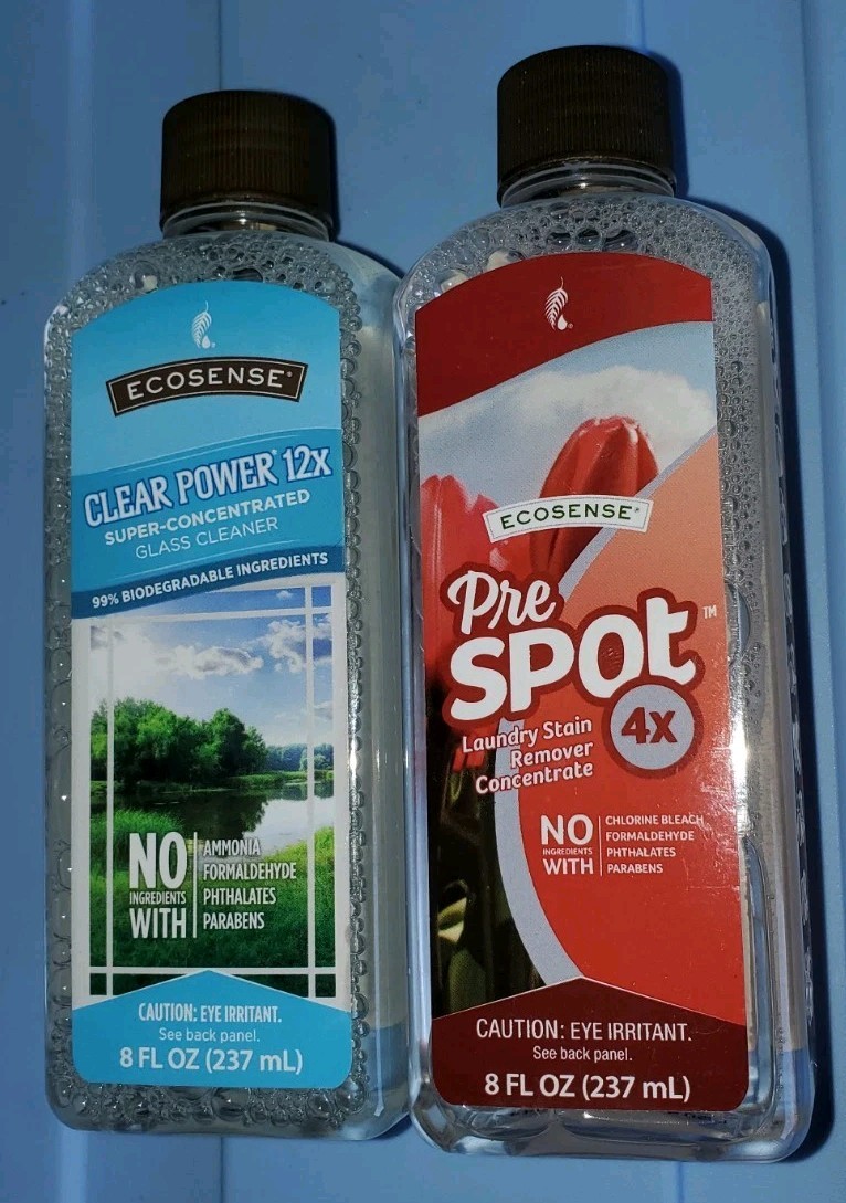 Melaleuca EcoSense Clear Power⭐️12x Concentrated Glass Cleaner 8 Oz & Pre Spot.