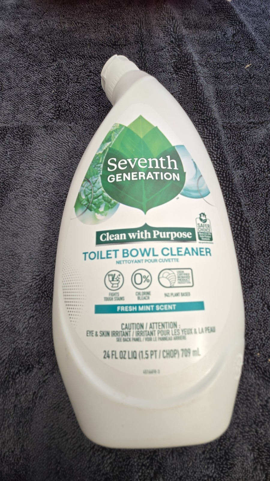 Seventh Generation Toilet Bowl Cleaner Fresh Mint scent Without Chlorine 24 oz