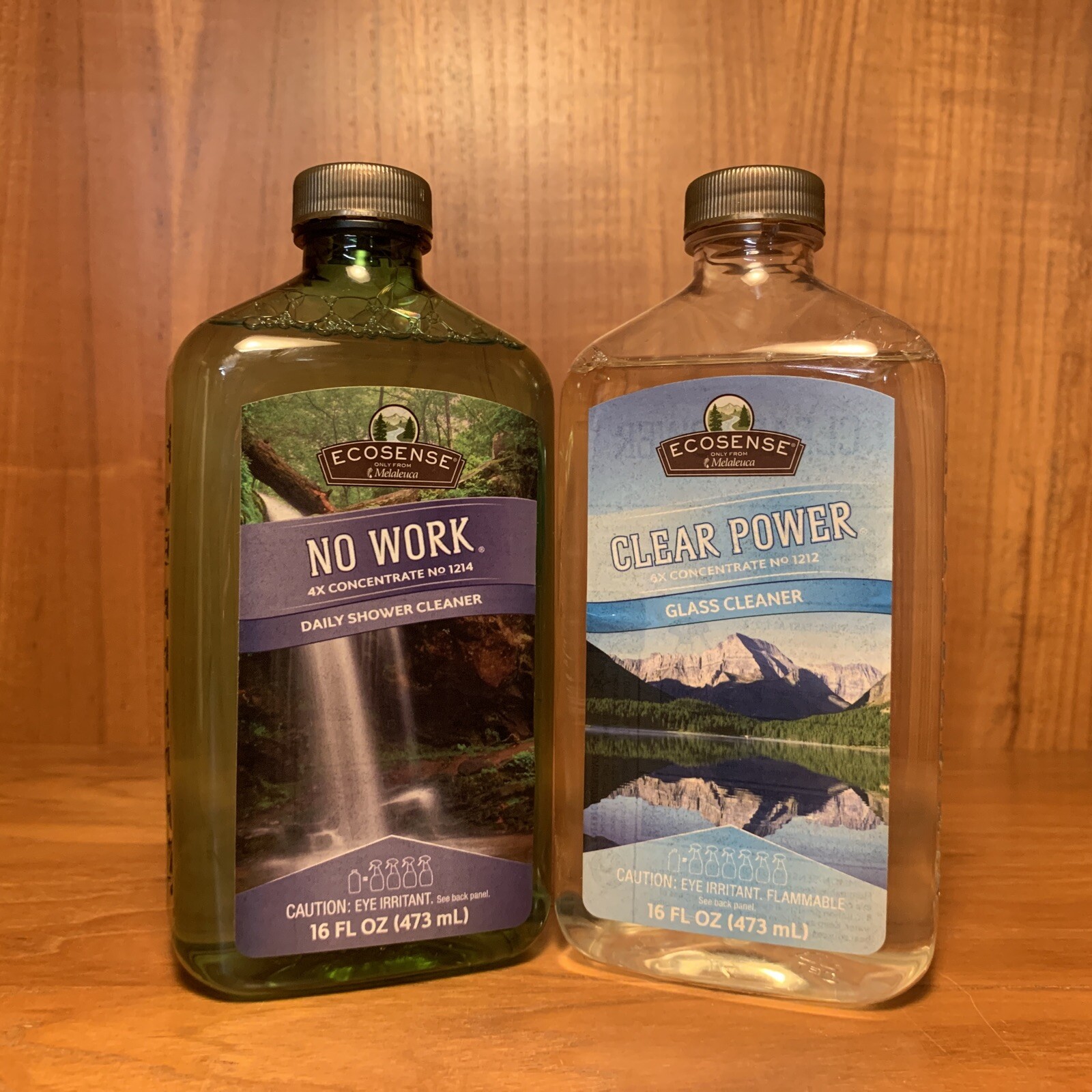 Melaleuca Ecosense NO WORK Shower Cleaner & CLEAR POWER Glass Cleaner 16 Oz Each