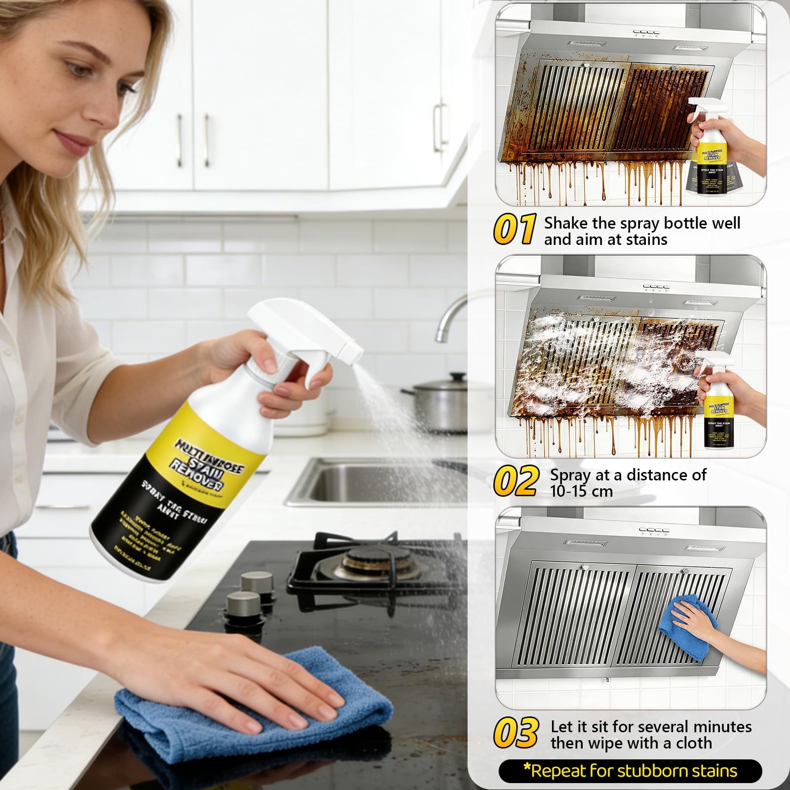 2Pcs Multi-Purpose Stain Remover, All Purpose Cleaner Spray, Powerful Cleaner…