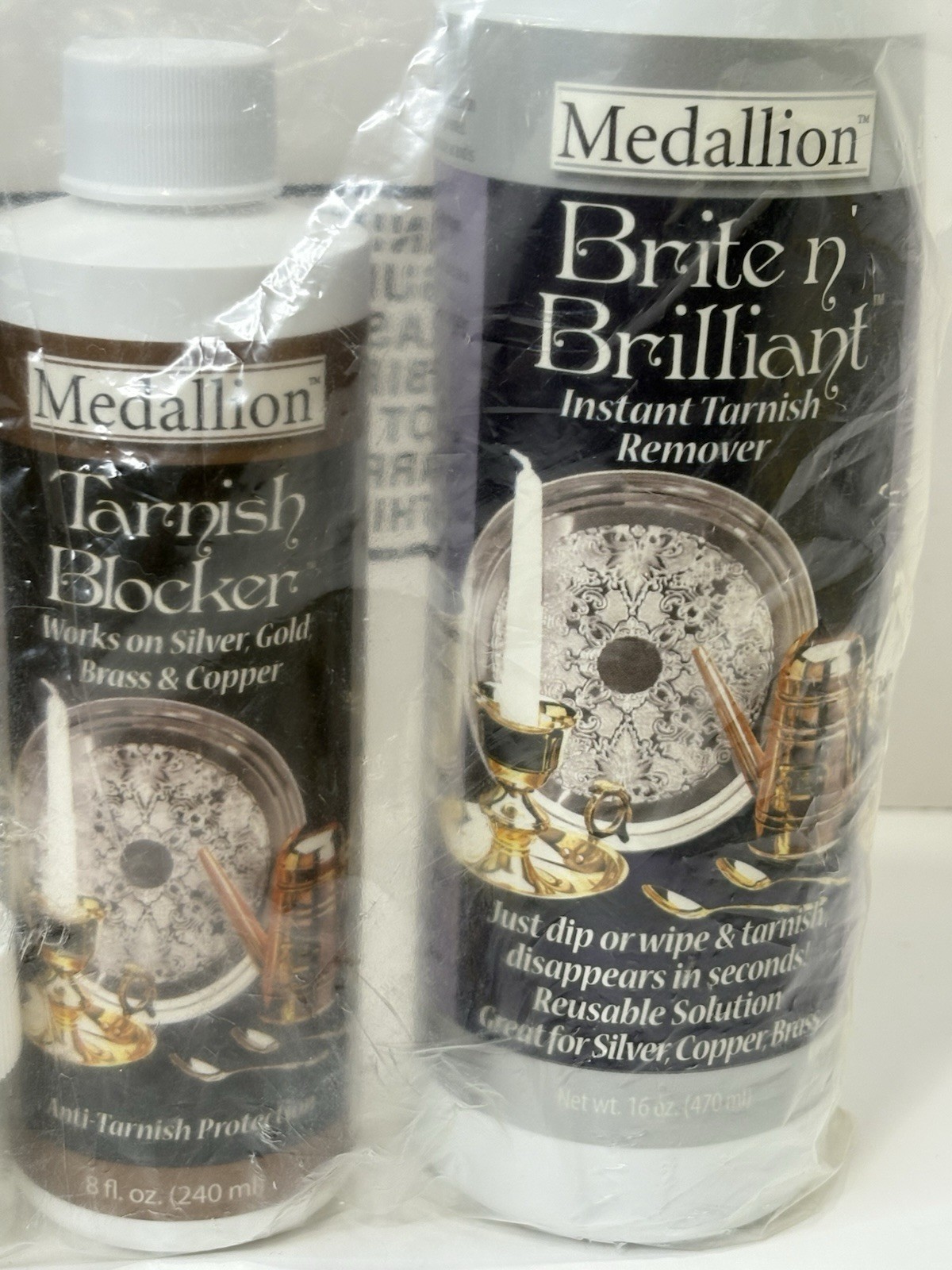 Medallion Brite n’ Brilliant Instant Tarnish Remover Dip Wipe 16 Oz X 2 + SEALED