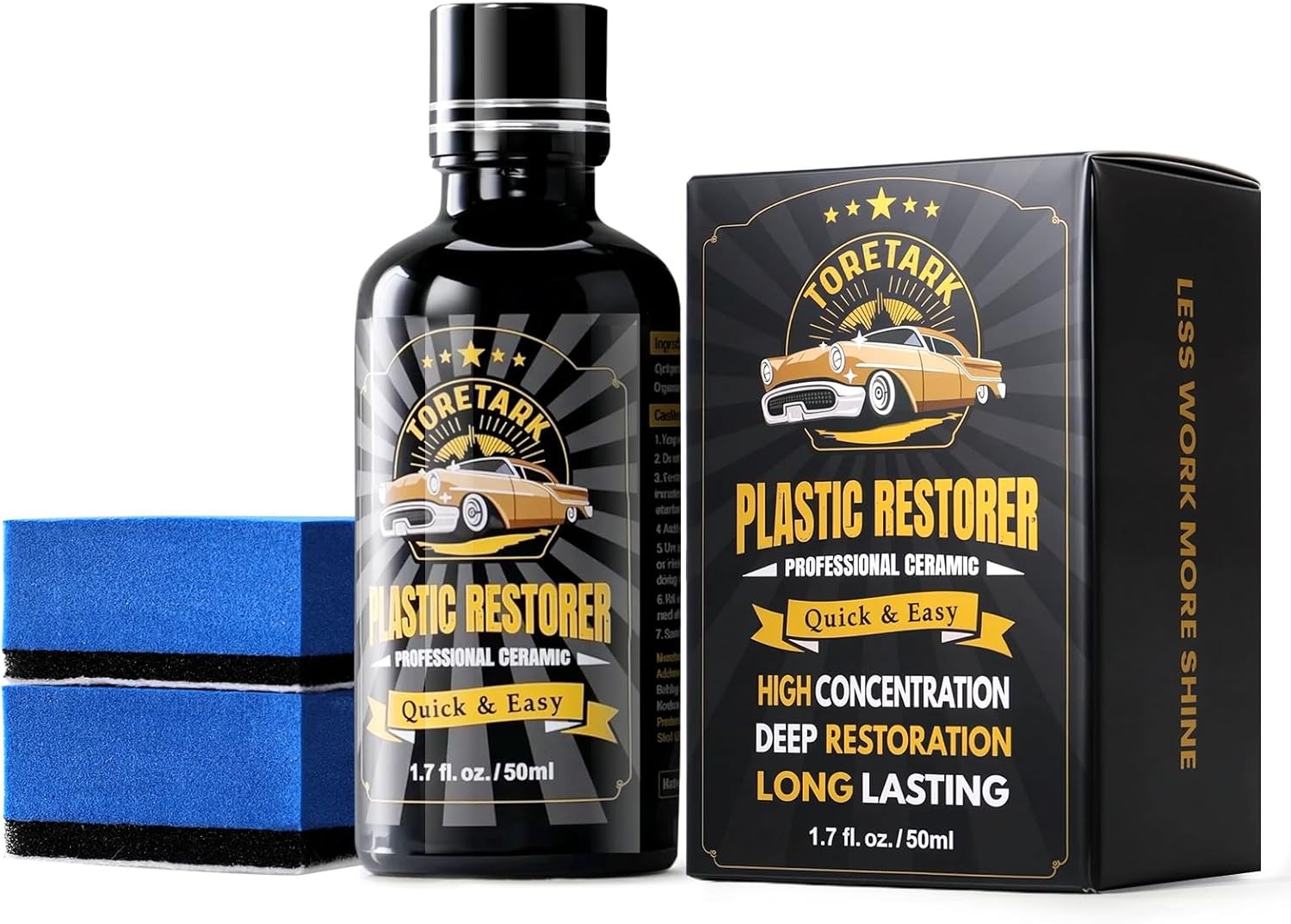 Plastic Restorer for Cars, Not a Dressing, Black Trim Restorer, Ceramic Crystal