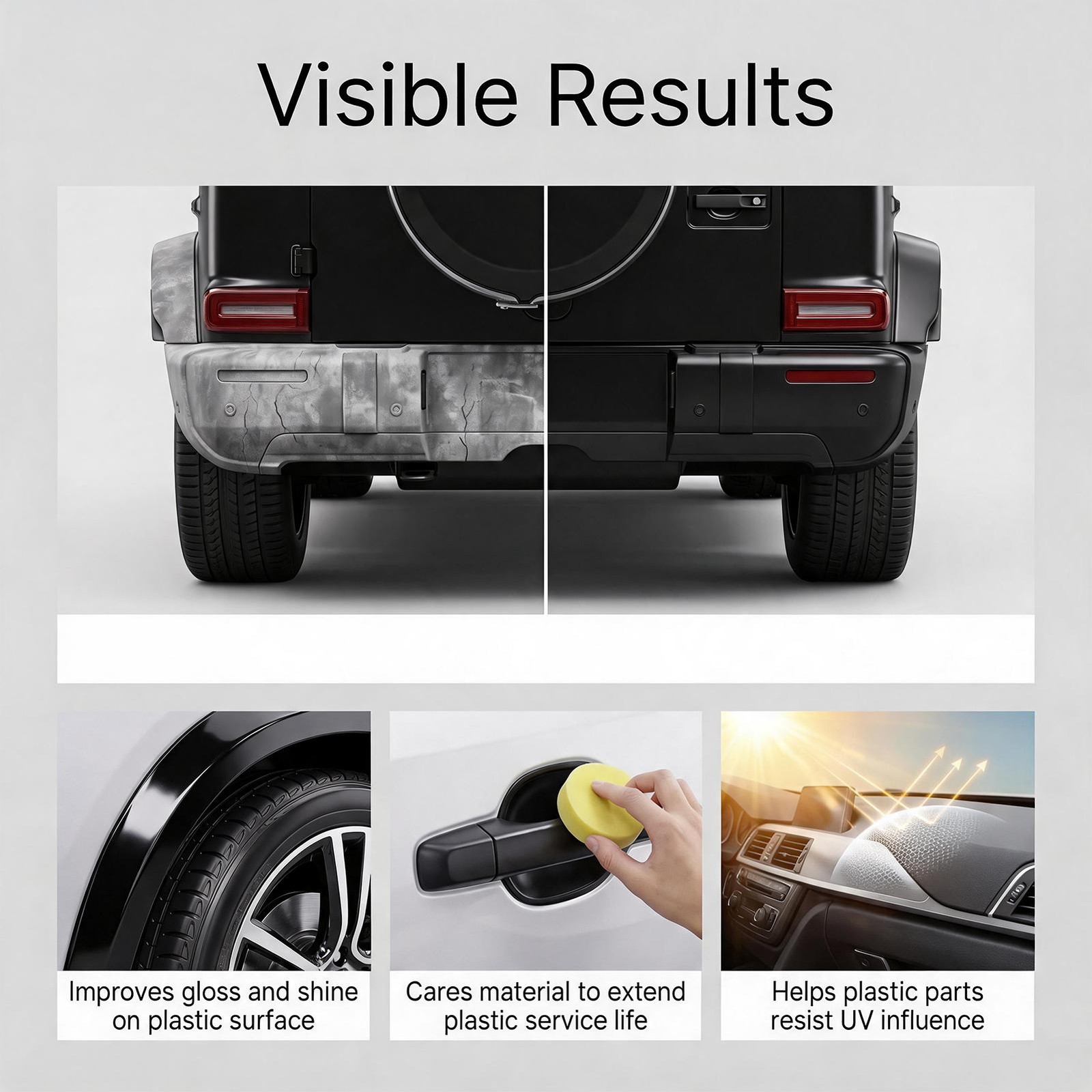 Black Car Interior Plastic Repair Scratch Remover Wax Polishing Repair Cream