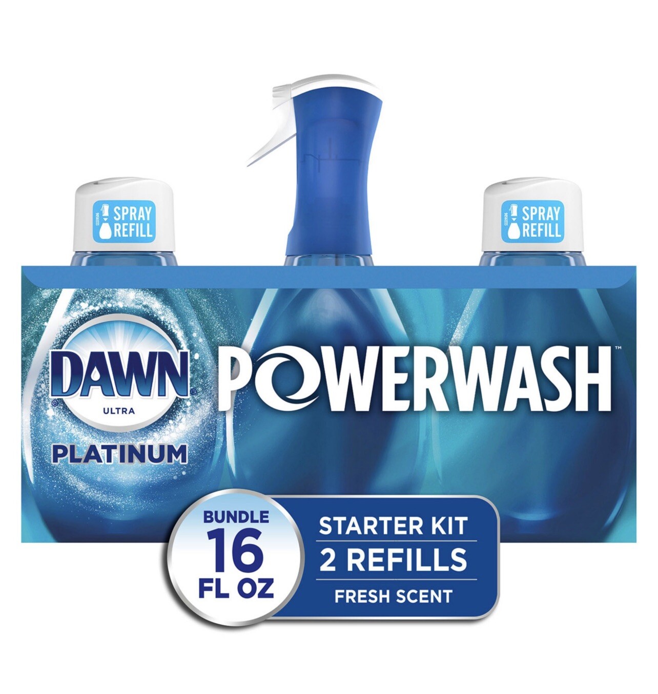 Dawn Platinum Powerwash Dish Spray, Fresh Scent (1 Spray & 2 Refills, 16 oz. Ea)