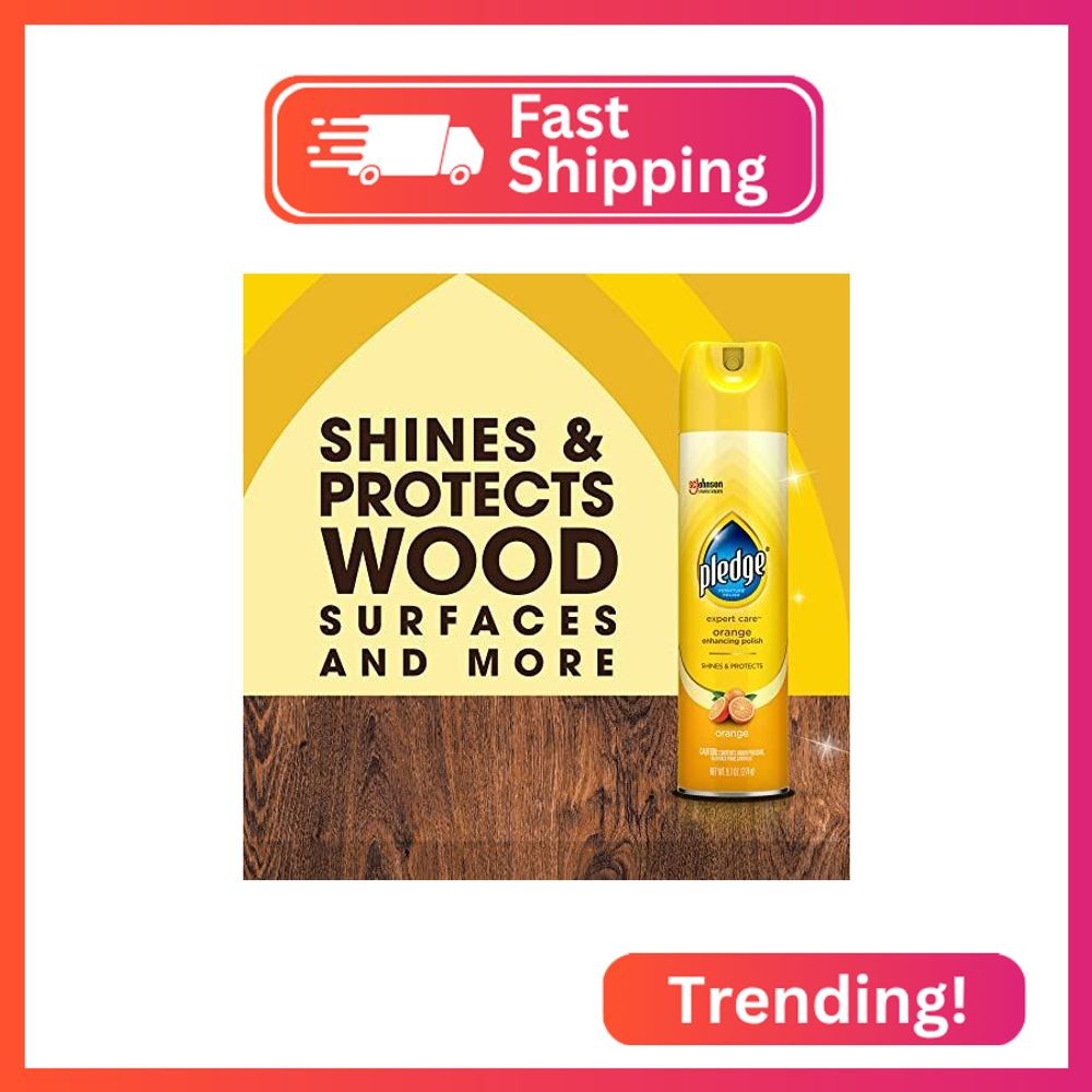 Pledge Enhancing Polish, Wood & Furniture Spray, Orange Scent, 9.7oz