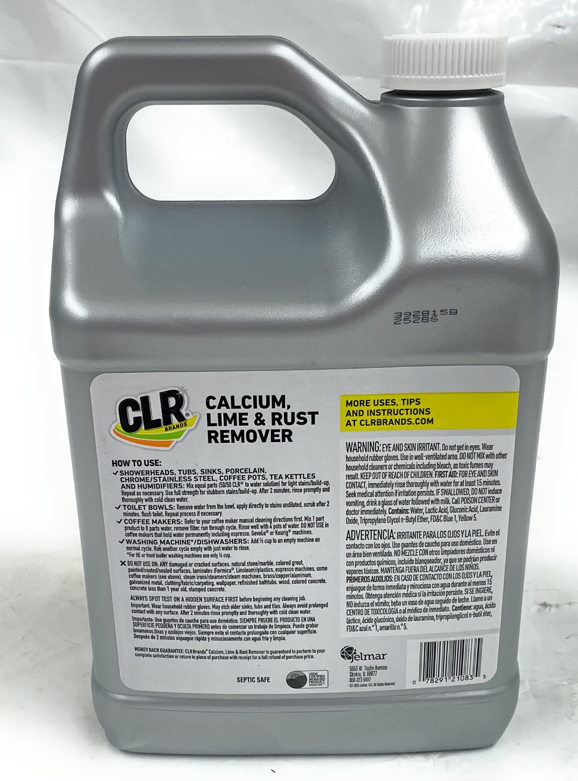 CLR Calcium Lime and Rust Remover Multi-Use Household Cleaner, 1 Gal / 3.79L