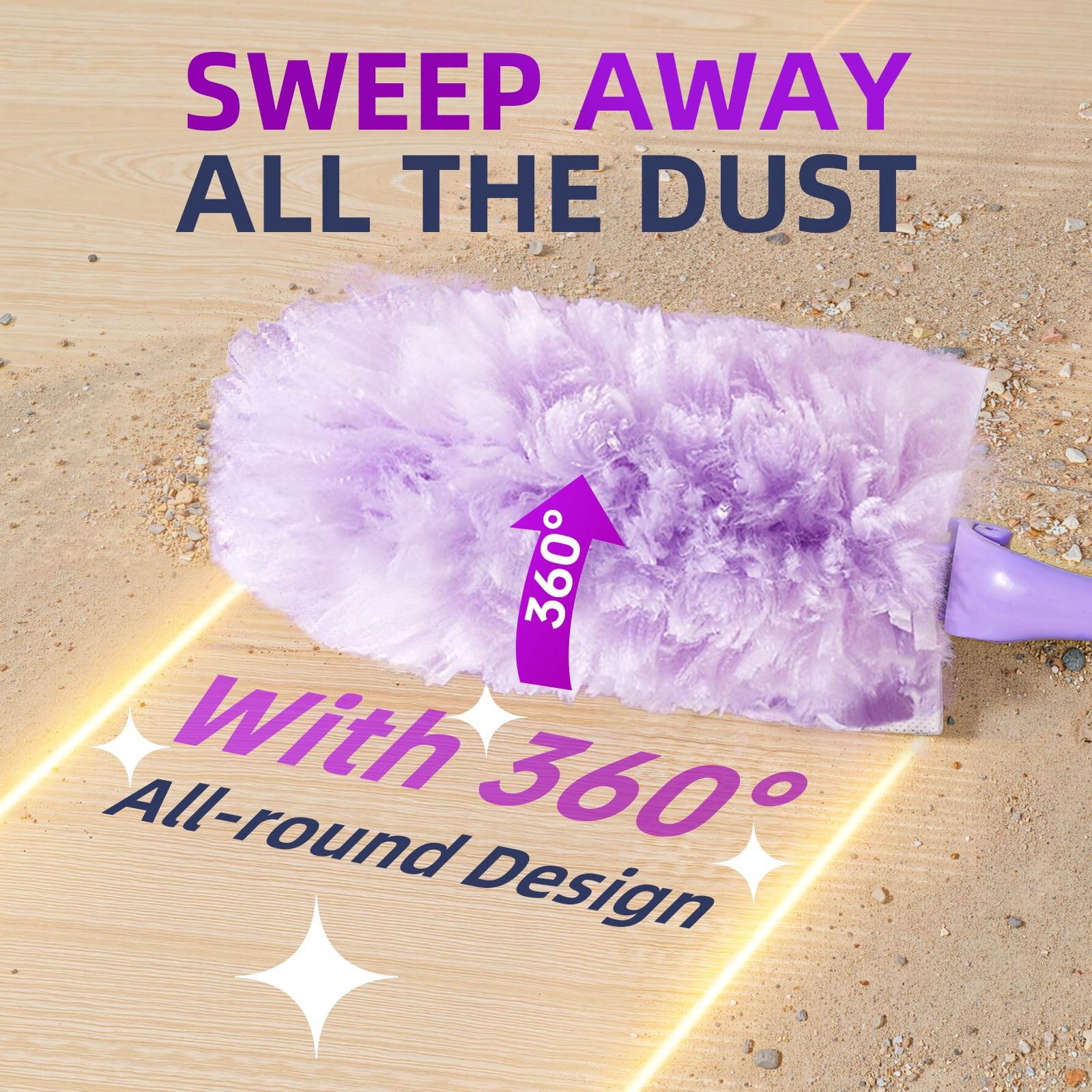 Duster Refills with Swiffer, 20 Count with 2 Handles, Heavy Duty 360° 4X Micr…