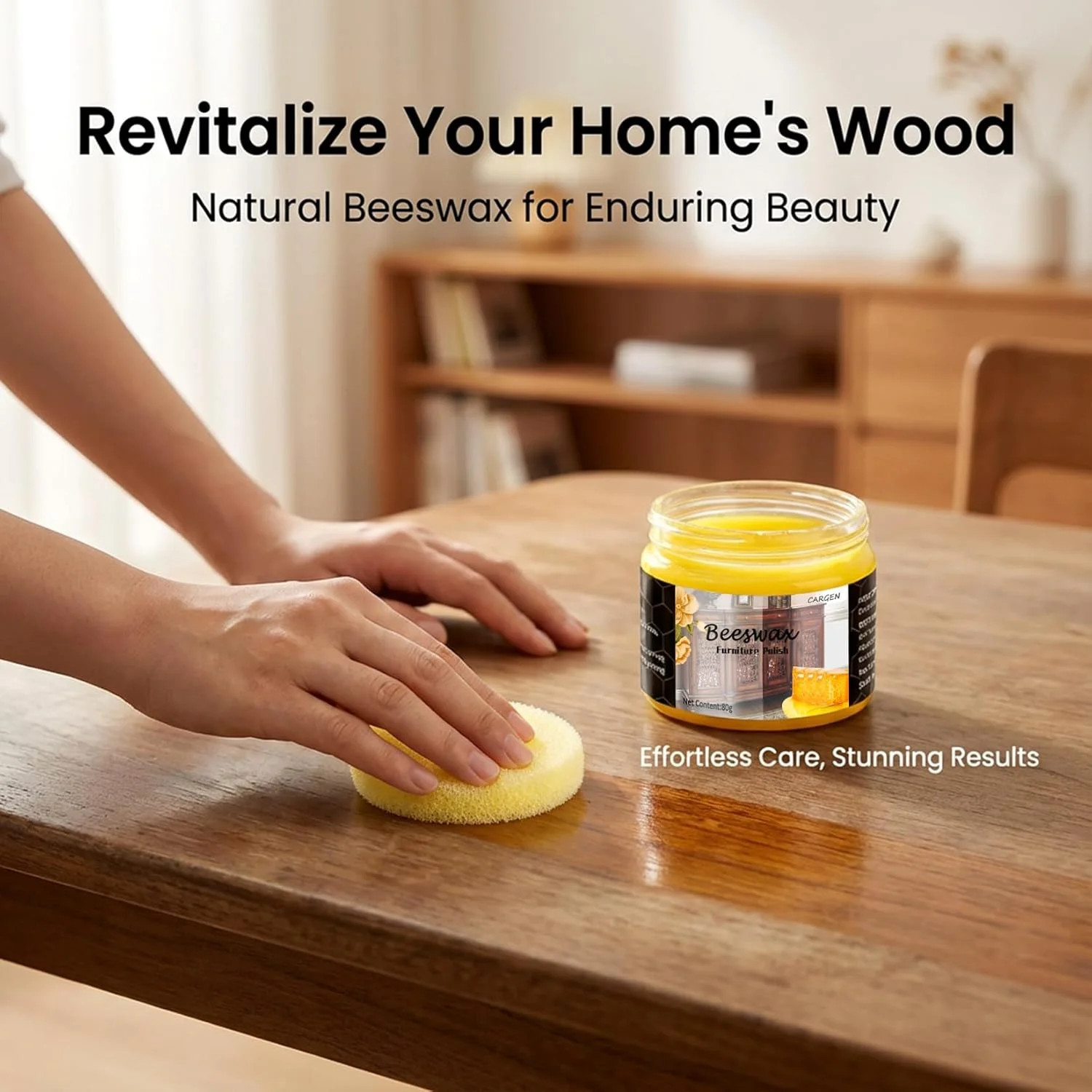 CARGEN Beeswax Furniture Polish, Wood Seasoning Beeswax for Furniture Wood Polis