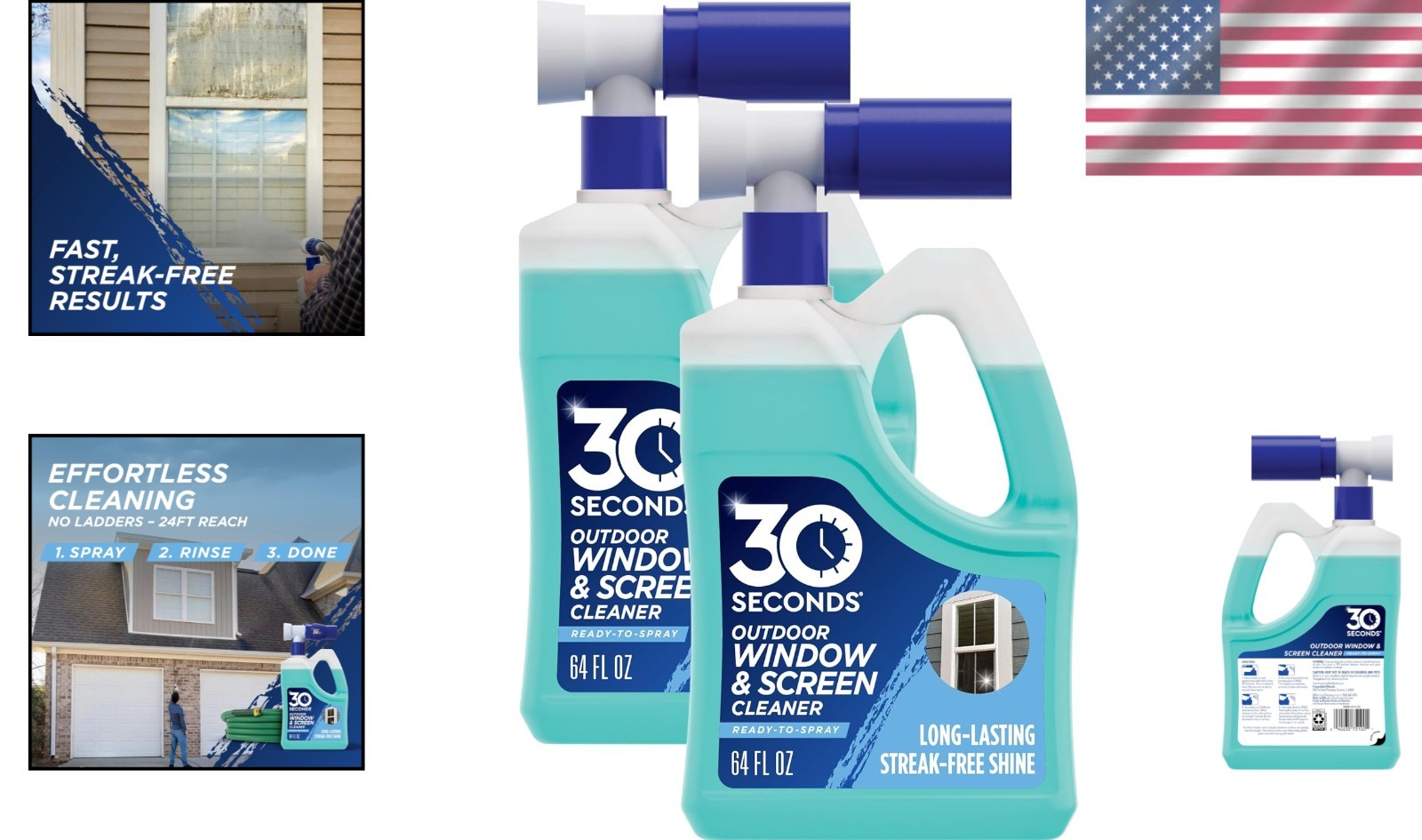 All-in-One Outdoor Window & Screen Cleaner – 142 Fl Oz, Safe Around Vegetation