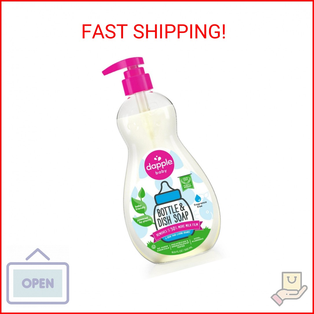 Dapple Baby Bottle & Dish Soap, Hypoallergenic Dish Soap for Baby Bottles, Power