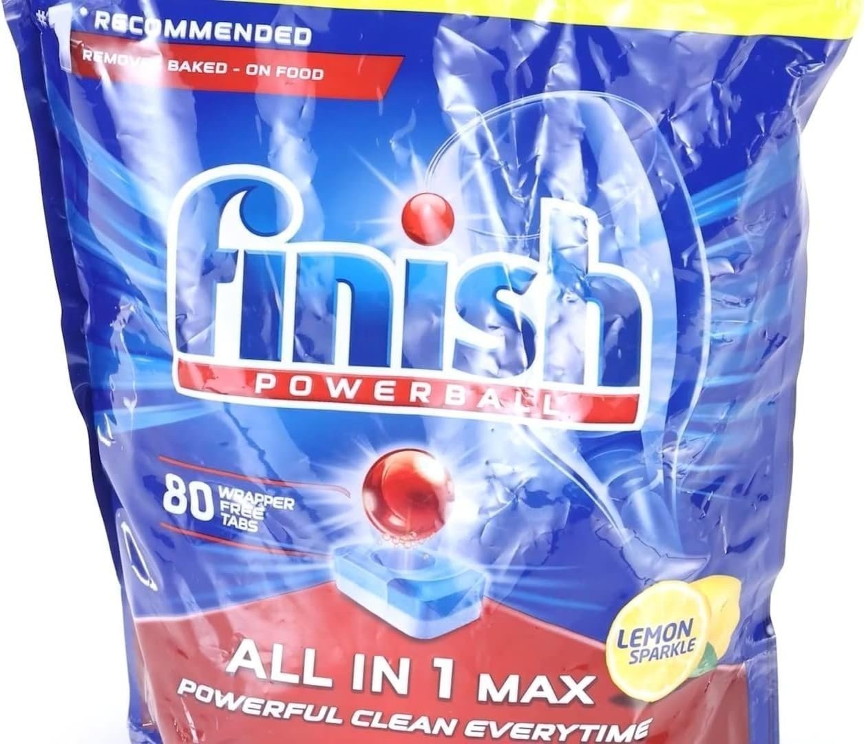 Finish All in 1 Max Dishwasher Tablets Lemon, 80 Tablets