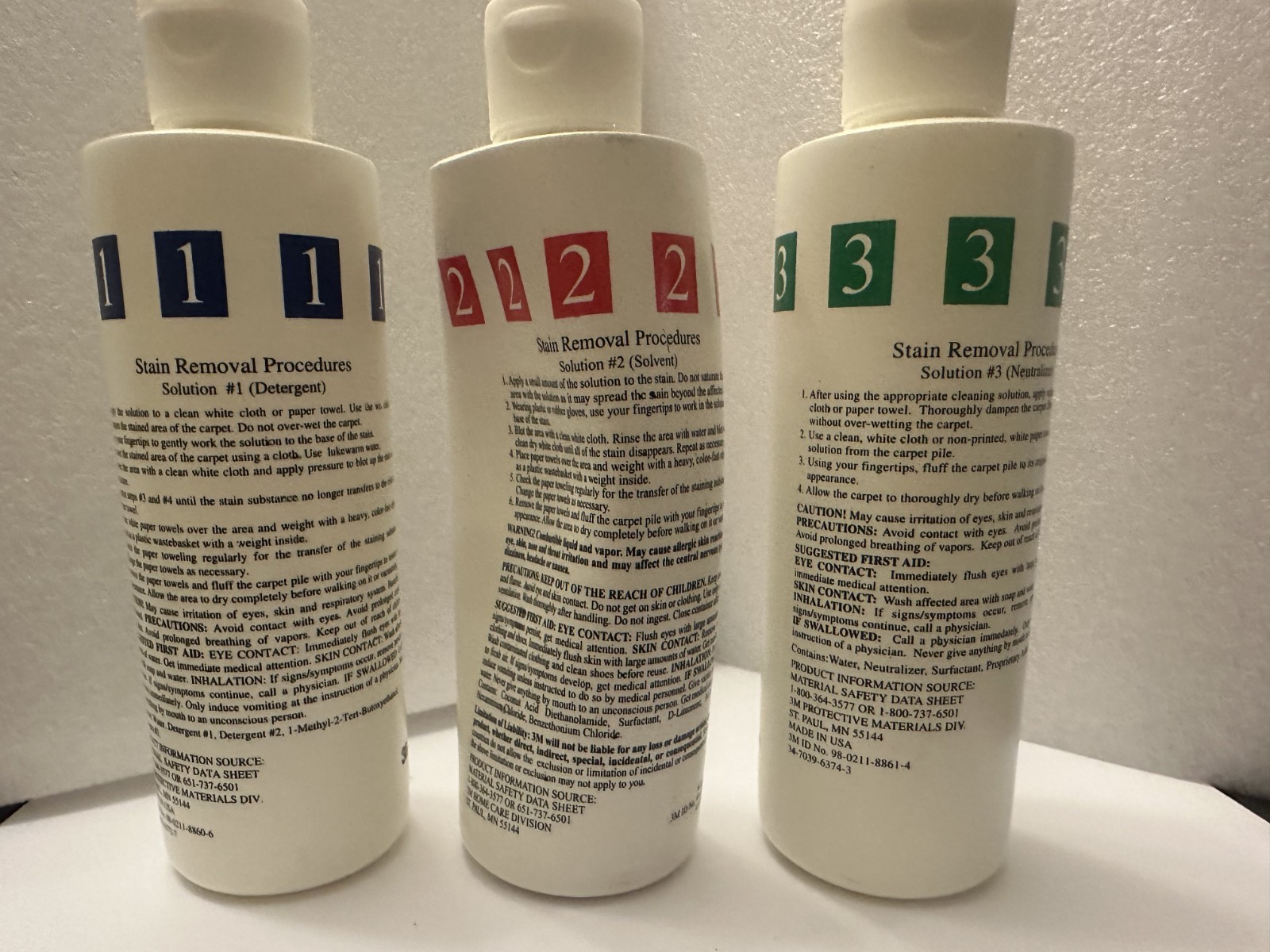 3M Stain Removal Kit Scotchguard Protector Carpet Cleaner 3 Bottles open box