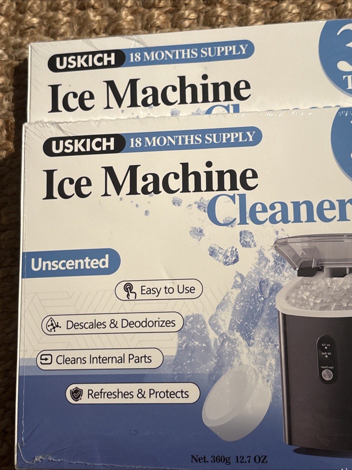 Uskich Ice Machine Cleaner 72 Tablets Descales & Deodorizes 36 Months Supply.