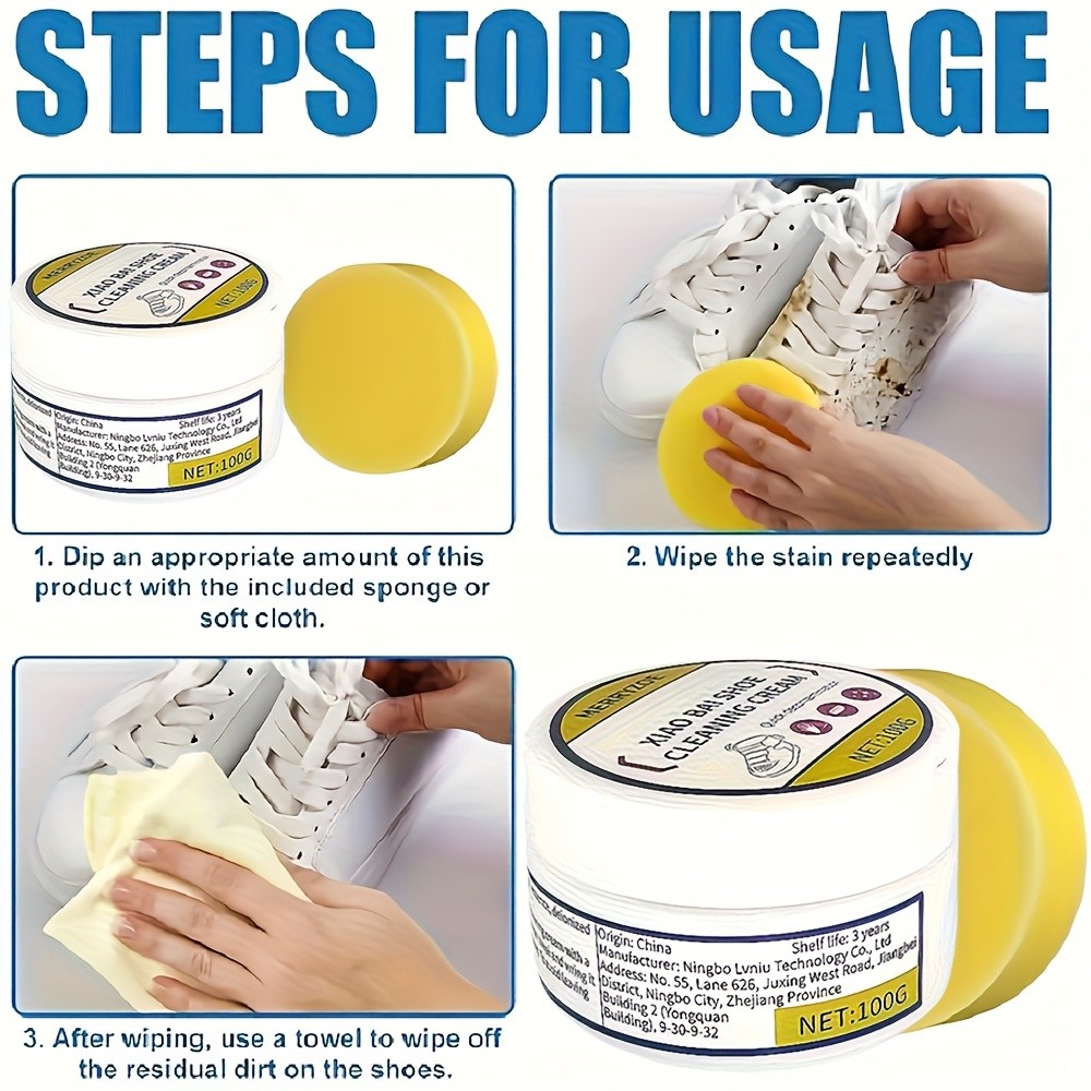 Premium All-Purpose Cleaning Cream for Footwear, Synthetic Leather, And…