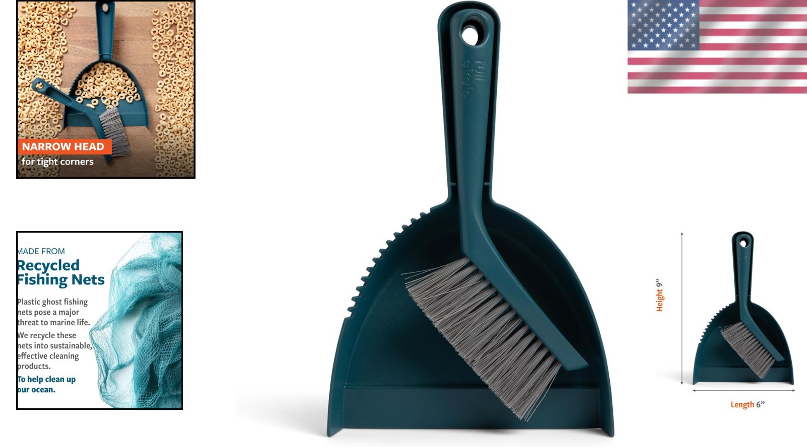 Compact Broom and Dustpan Set – Heavy Duty Cleaning with Recycled Materials
