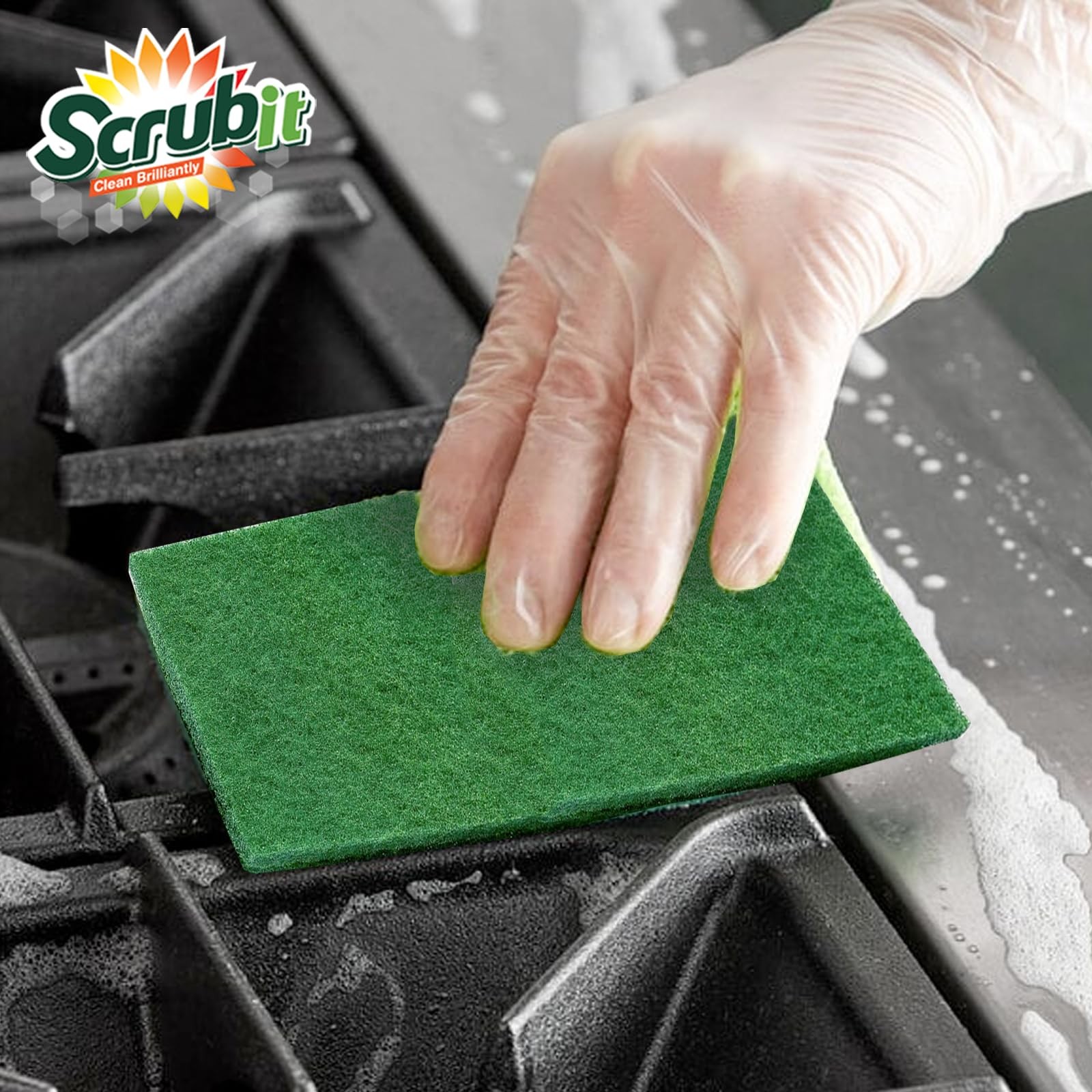 Scouring Pads – Heavy Duty Scrub Pads for Cleaning Dishes – Non-Scratch – Reu…