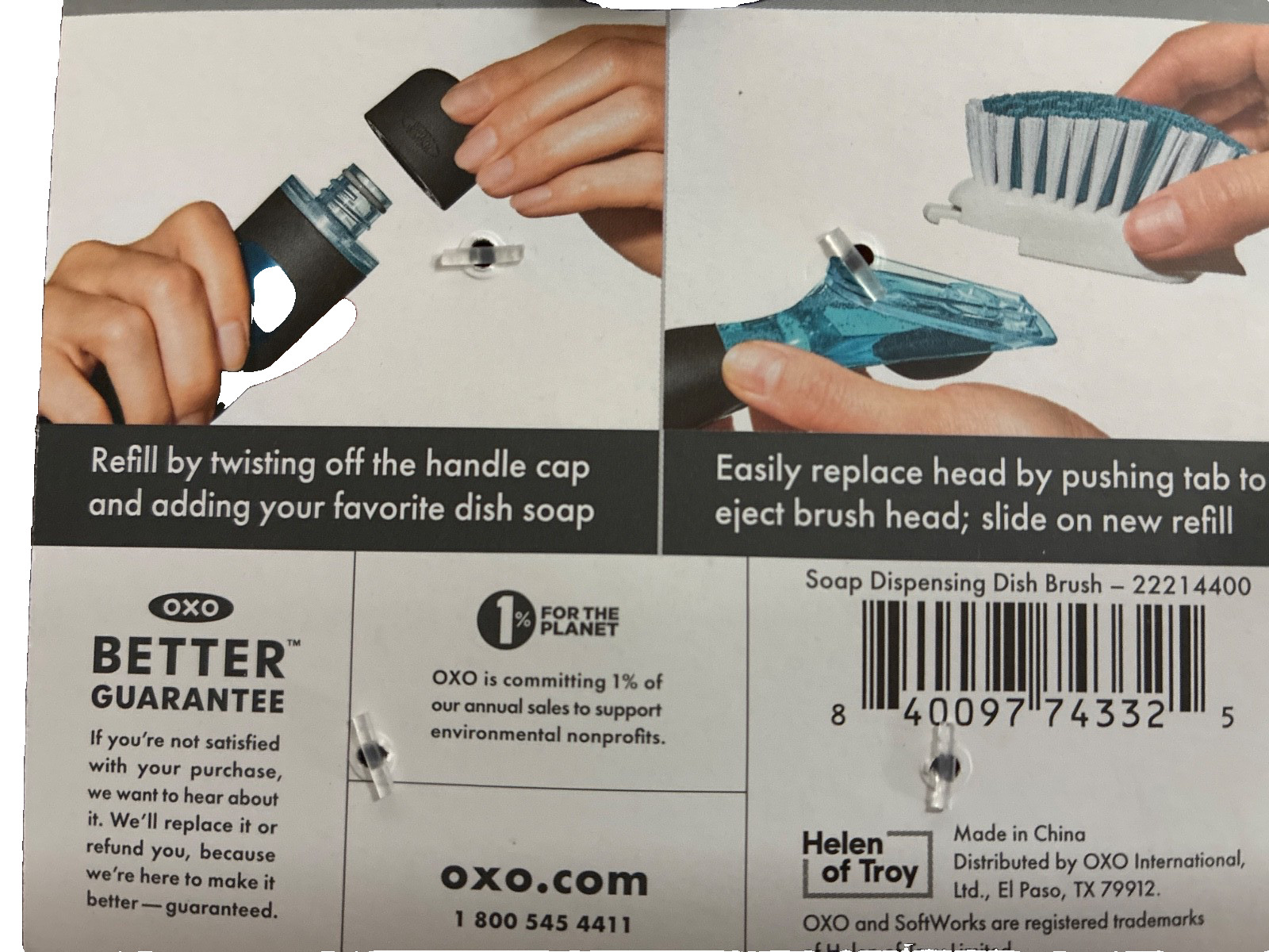 New OXO Good Grips Softworks Soap Dispensing Dish Brush