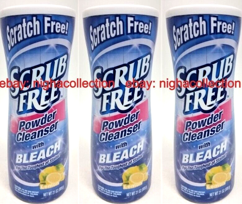 LOT 4 ScratchFree Scrub Free Powder Cleanser w/ Bleach Lemon Scent 21ozEa SEALED