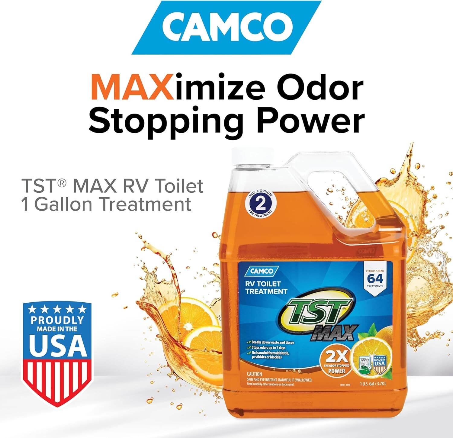 Camco TST MAX Camper / RV Toilet Treatment (Pack of 1) | Septic Safe Formula,Gal