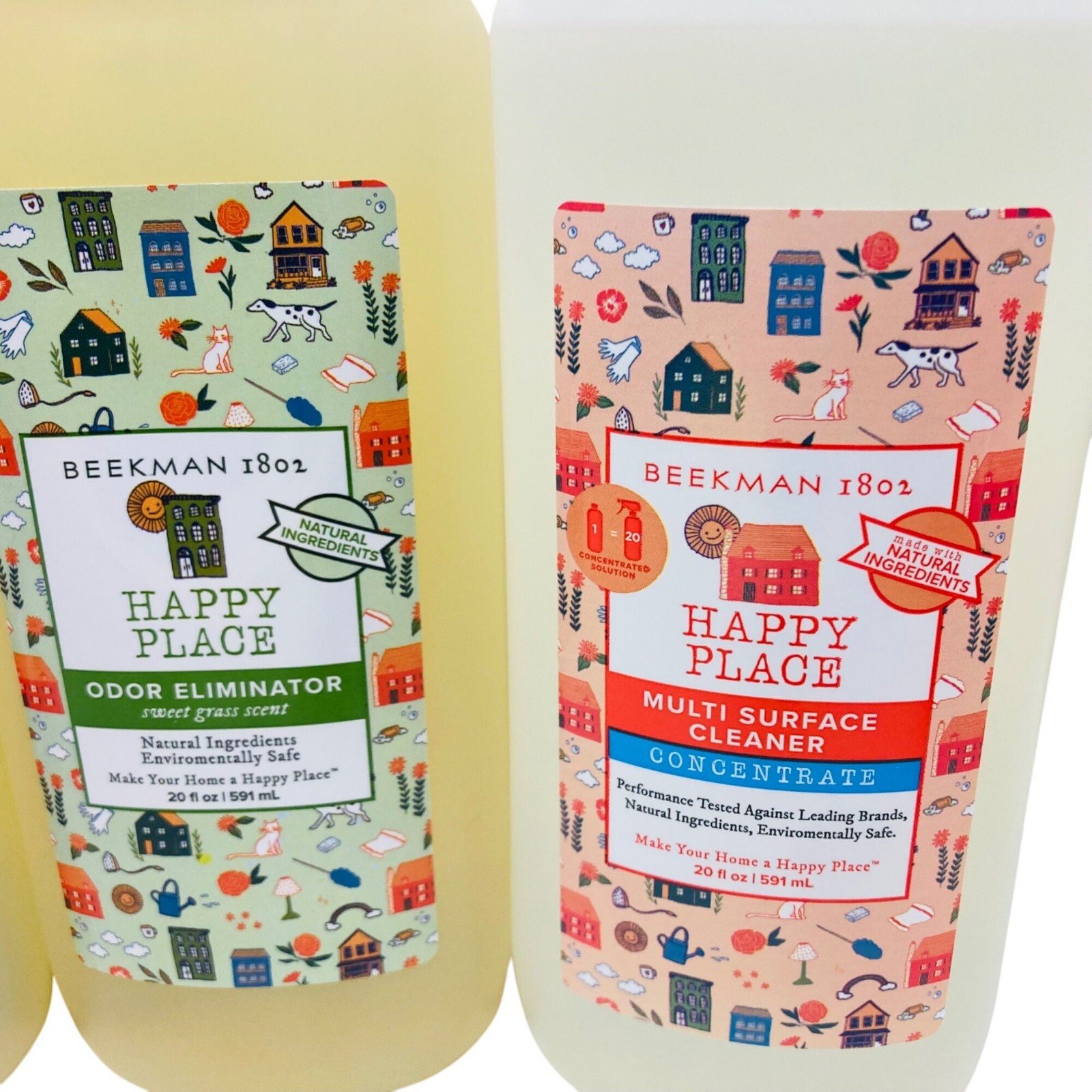 Beekman 1802 Happy Place 3 Odor Eliminator & 1 Multi-Surface Cleaner 20 Oz Lot