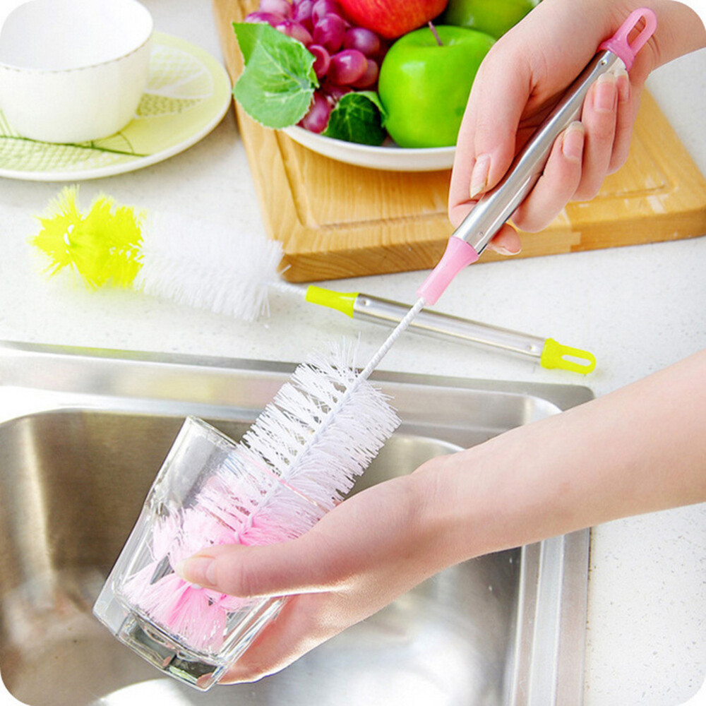 2PCS Bendable Cup Brushes Colorful Bottle Brush for Cleaning Cups (Random Color)