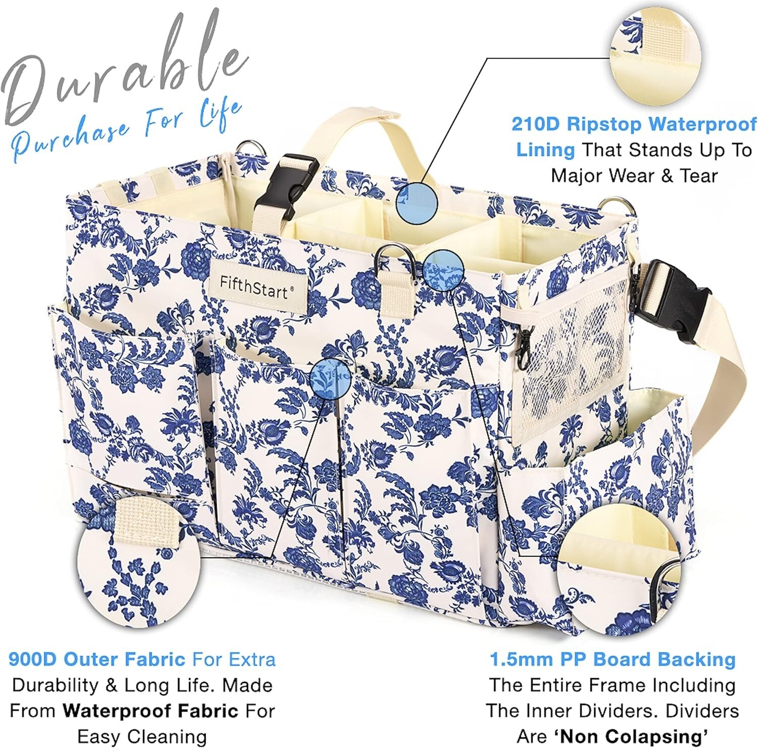 Easily Cleaned Tote Caddy with Stylish Design – 9 Pockets for Total Organization