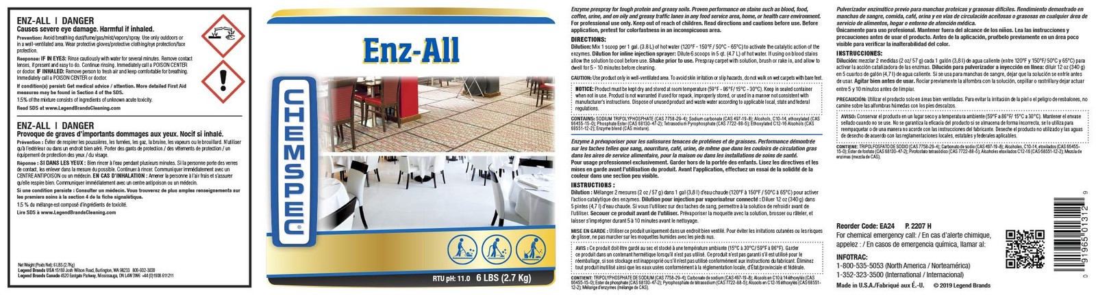 Chemspec ENZAll – Professional MultiPurpose Enzyme Traffic Lane Carpet Cleani…