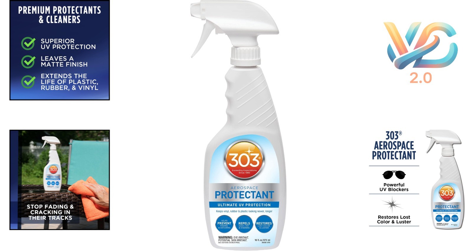Aerospace Protectant Spray 16oz UV & Dust Protection for Vinyl Plastics
