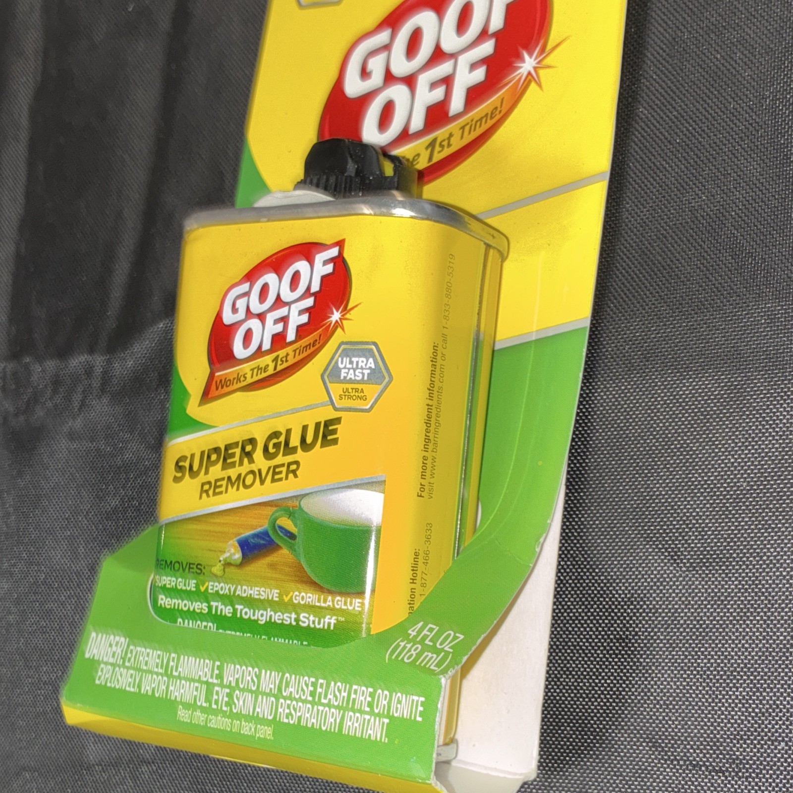Goof Off Ultra Fast Super Glue Adhesive Remover Liquid 4 fl oz/118 mL FG678