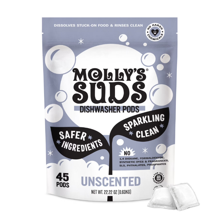 Molly’s Suds Dishwasher Detergent Pods – Unscented – 45ct