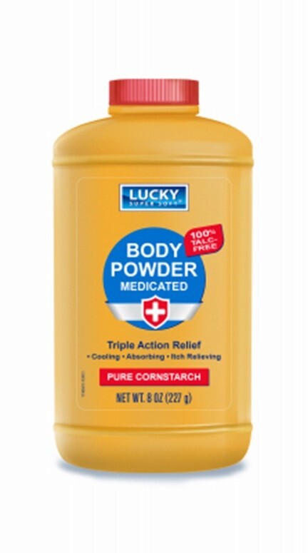 Lucky Super Soft 11366-12 8 oz Medicated Cornstarch Body Powder – Pack of 12
