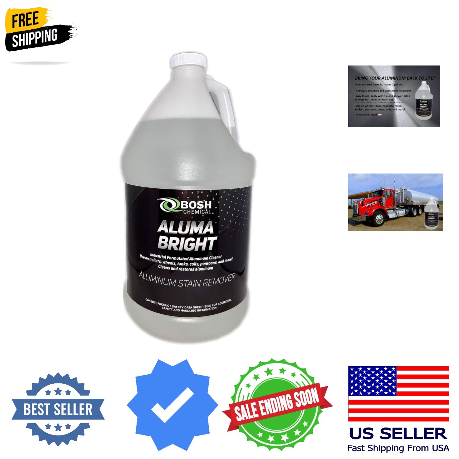 Aluma Bright, Aluminum Cleaner and Brightener, 1 Gallon Concentrate