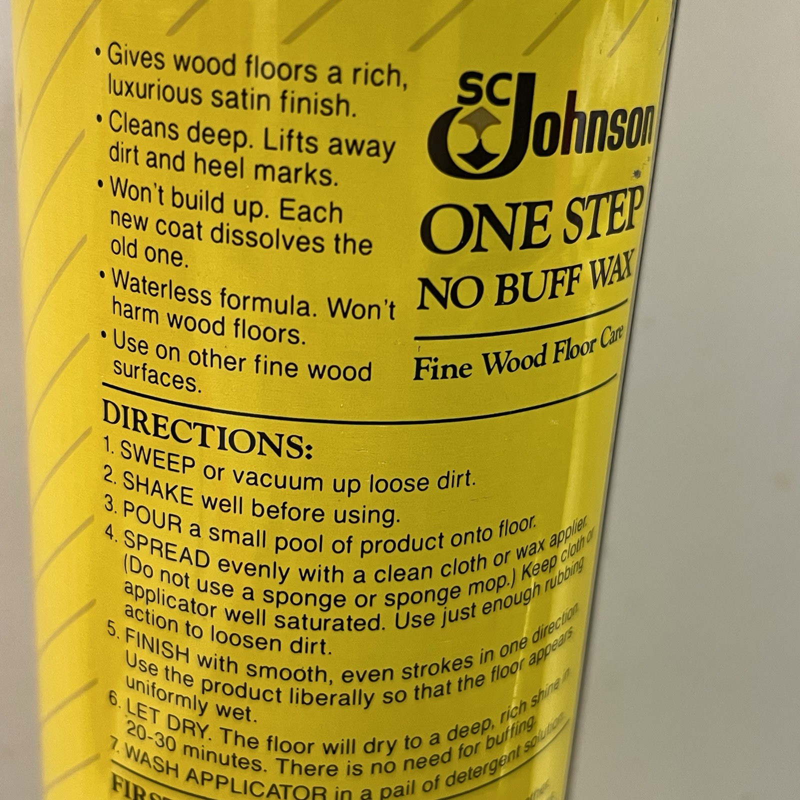 SC Johnson One Step No Buff Wood Wax Fine Wood Care 22oz Can Actual Wt 19oz