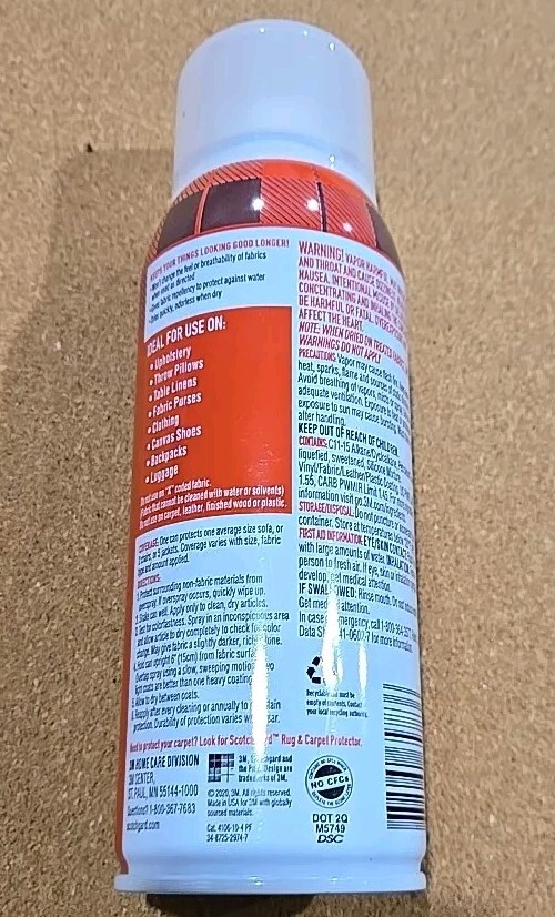 3M Scotchgard Fabric Clothes Upholstery Water Shield Waterproof Protector ~ 10Oz