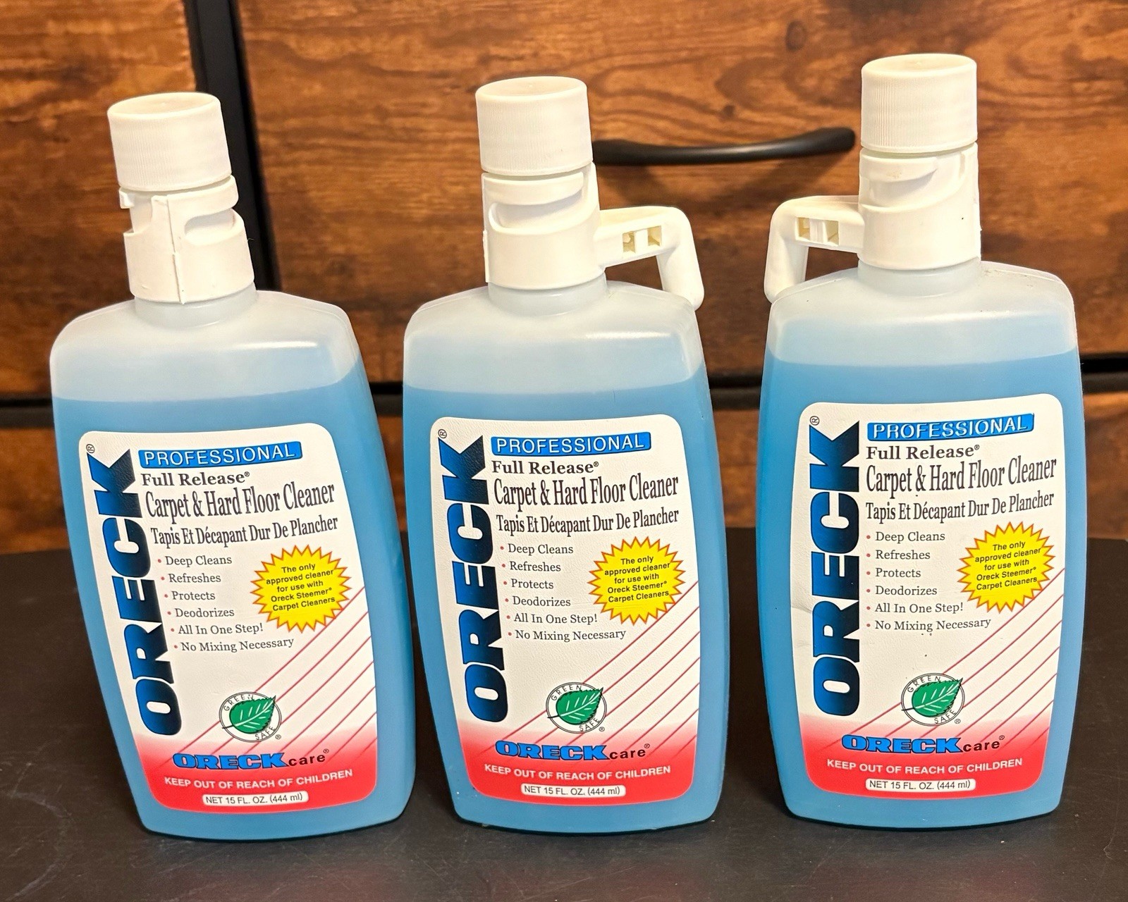 (3) Oreck Steemer Professional Full Release Carpet & Hard Floor Cleaner 15 fl oz