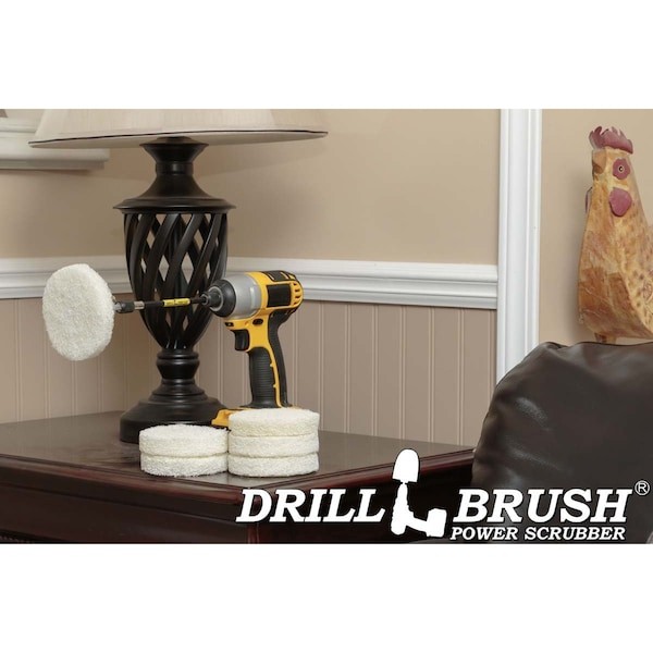 DRILLBRUSH P4-6W-3V-5X-QC-DB Drill Brush – Drill Power Pad Set – Bathroom –