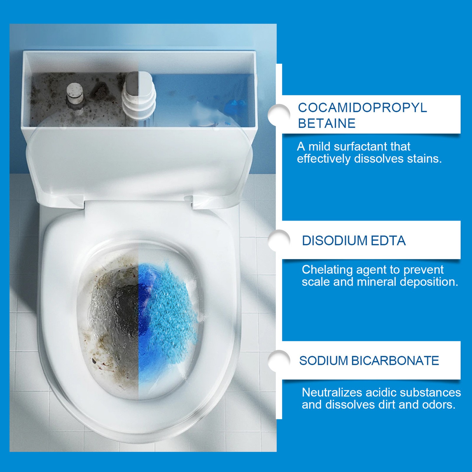 Splash Foam Toilet Bowl Stains Cleaner Powder Remove Odors and Stains-